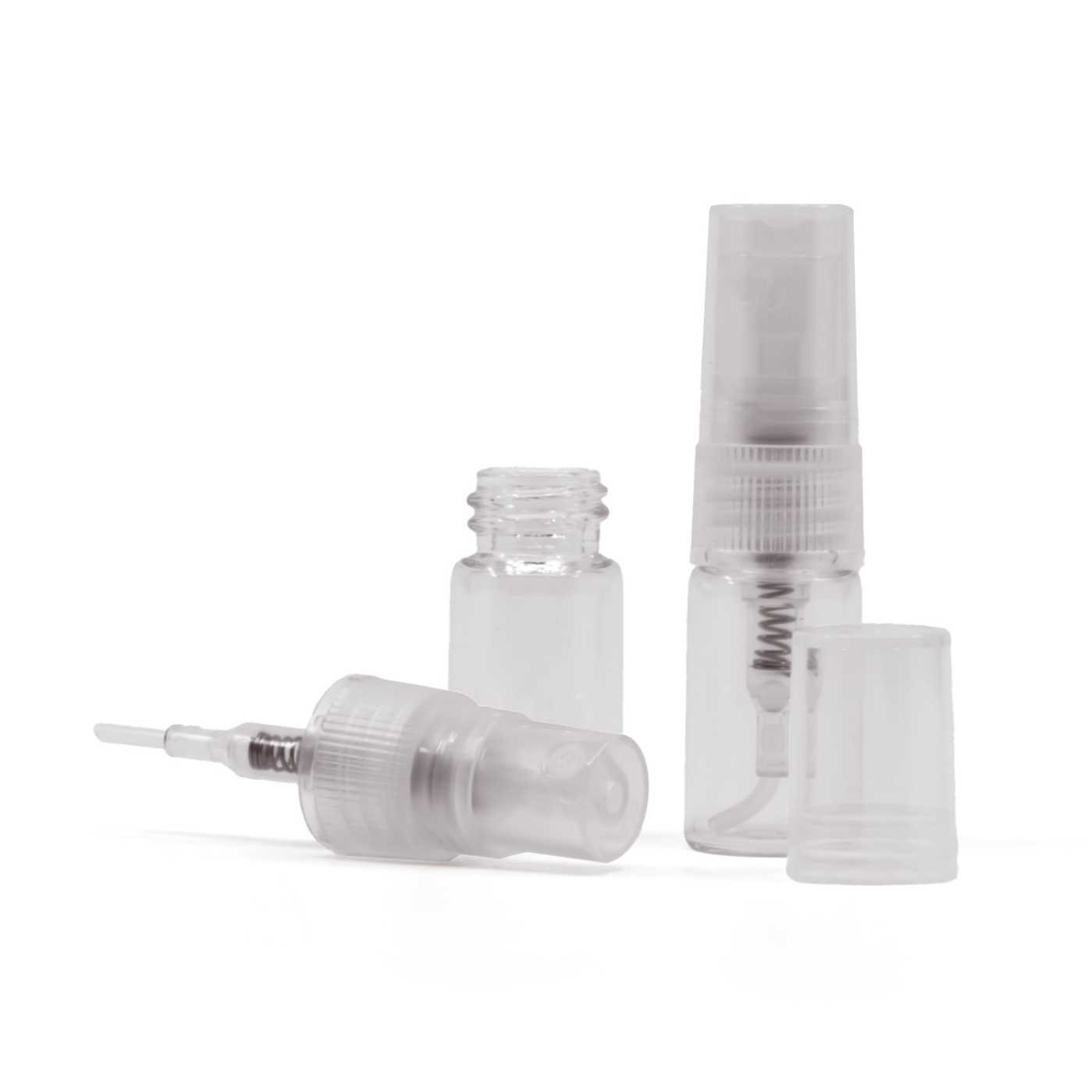 2 ml átlátszó üveg parfümös üveg szórófejjel