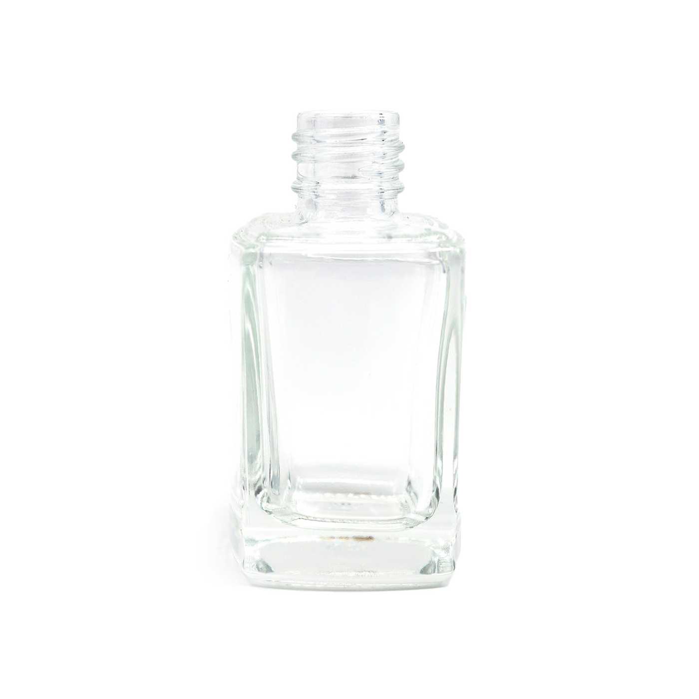 Botella de vidrio cuadrada transparente, 10 ml