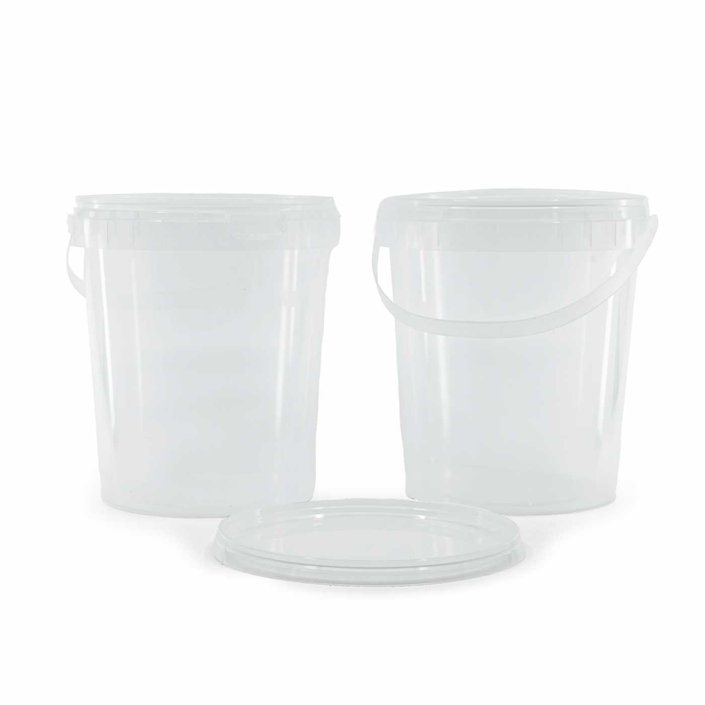 Wiadro plastikowe, przezroczyste, z pokrywką, 2300 ml, 50 szt.