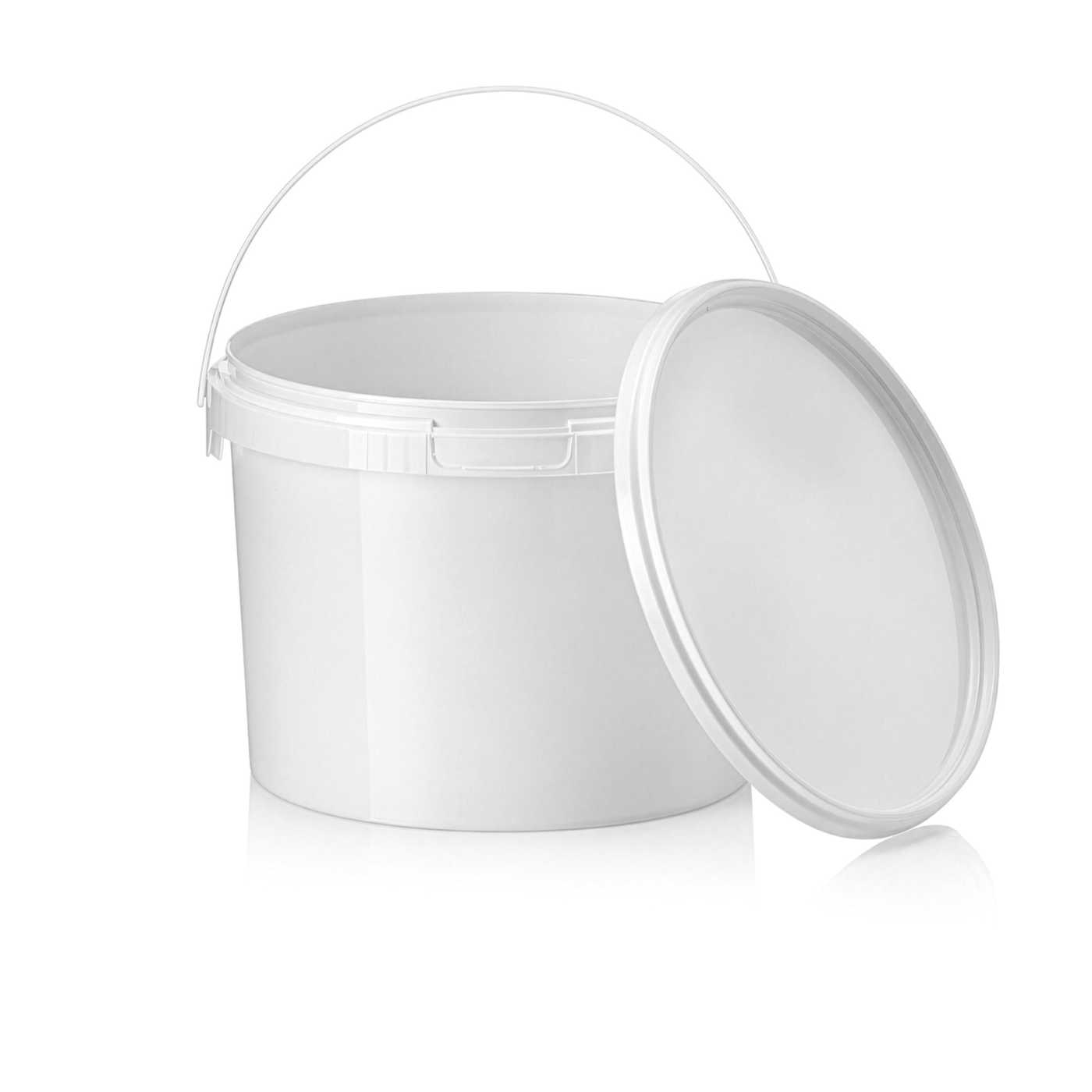Wiadro plastikowe, białe, z pokrywką, 2600 ml