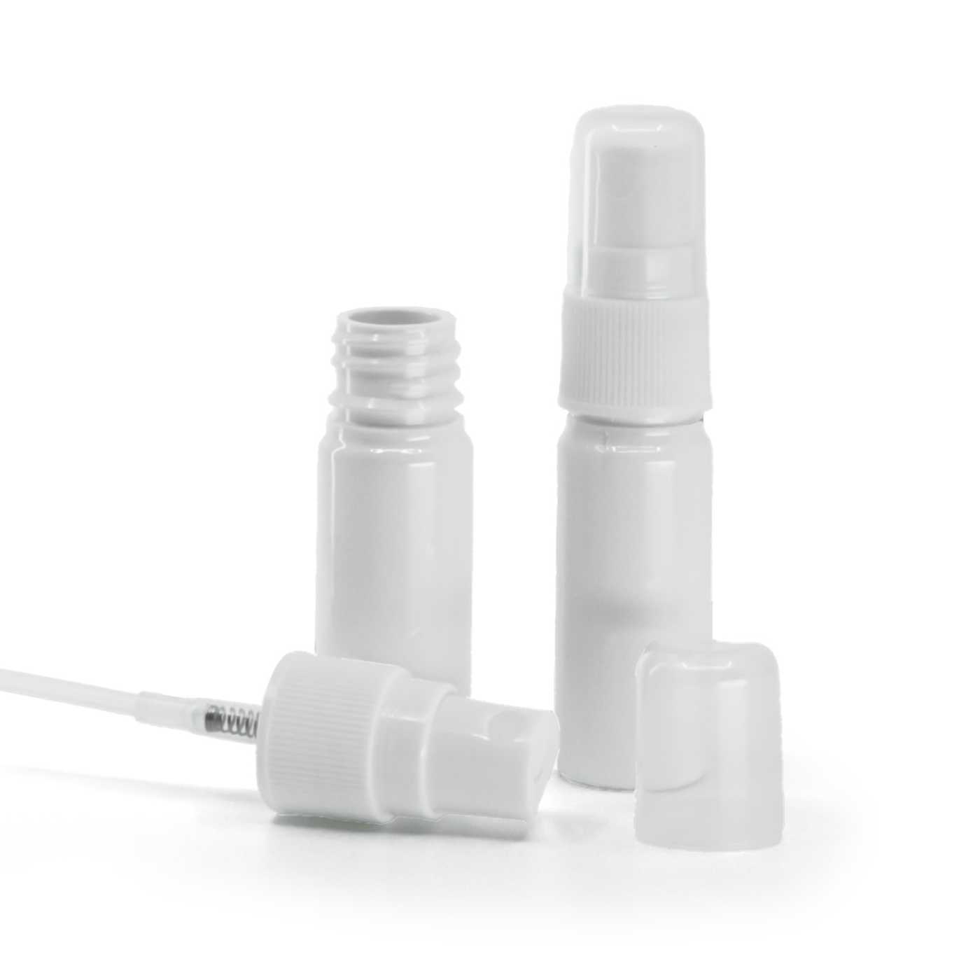 Butelka plastikowa apteczna, biała, atomizer biały do butelek plastikowych, 10 ml