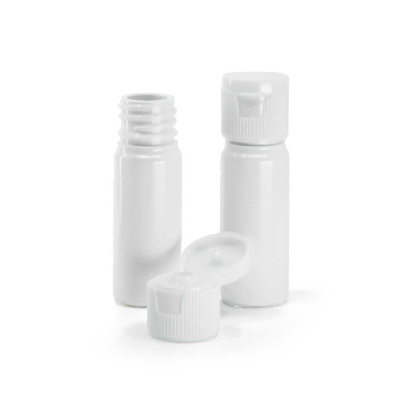 Butelka plastikowa biała, 18 mm, flip top biały, 10 ml