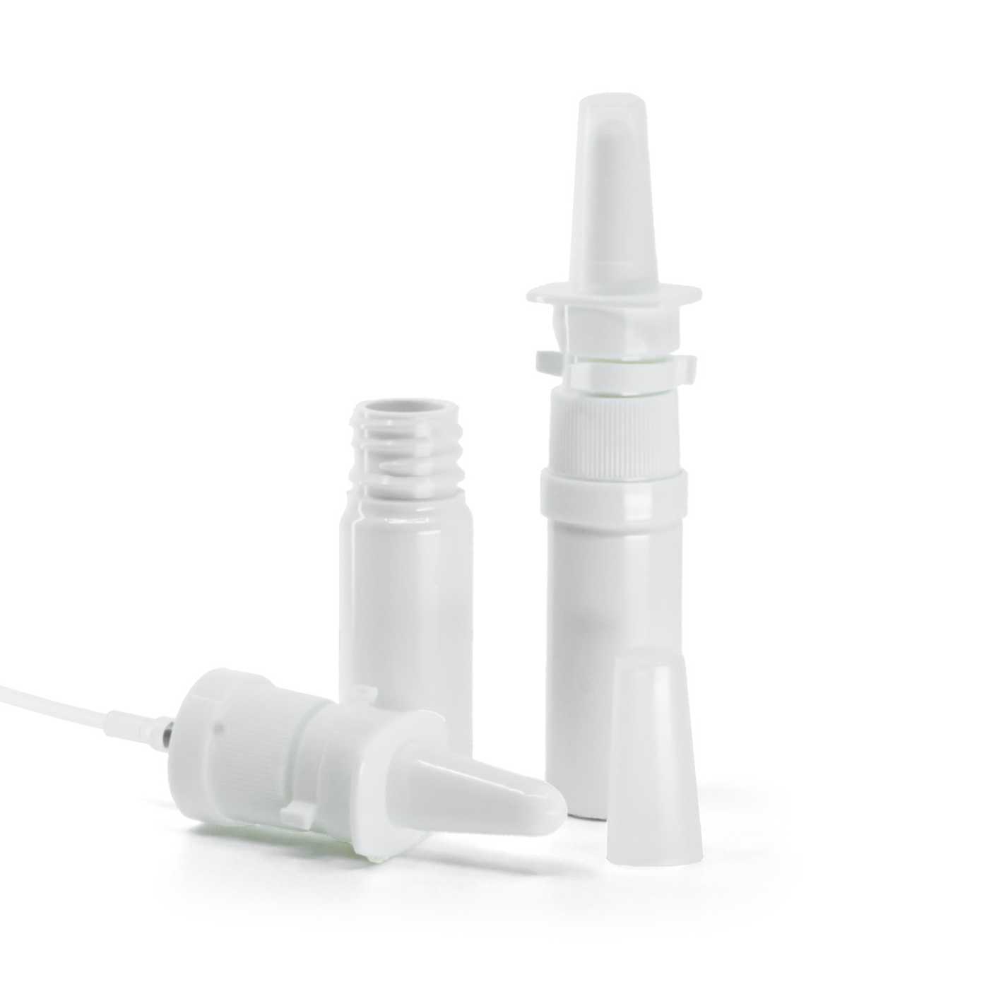 Butelka plastikowa apteczna, biała, spray do nosa biały, 10 ml