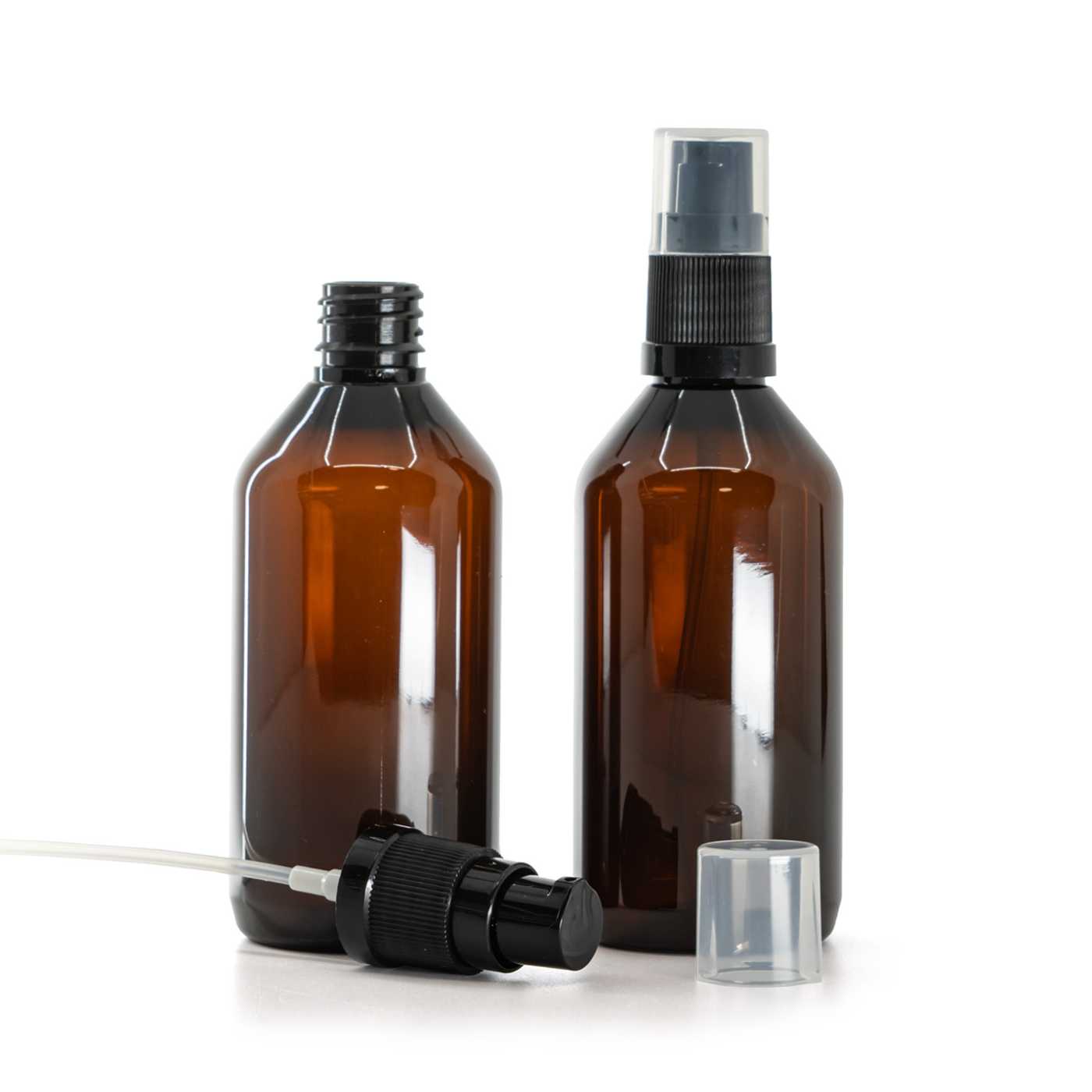 Butelka plastikowa, apteczna, brązowa, dozownik do kremów, 115 ml