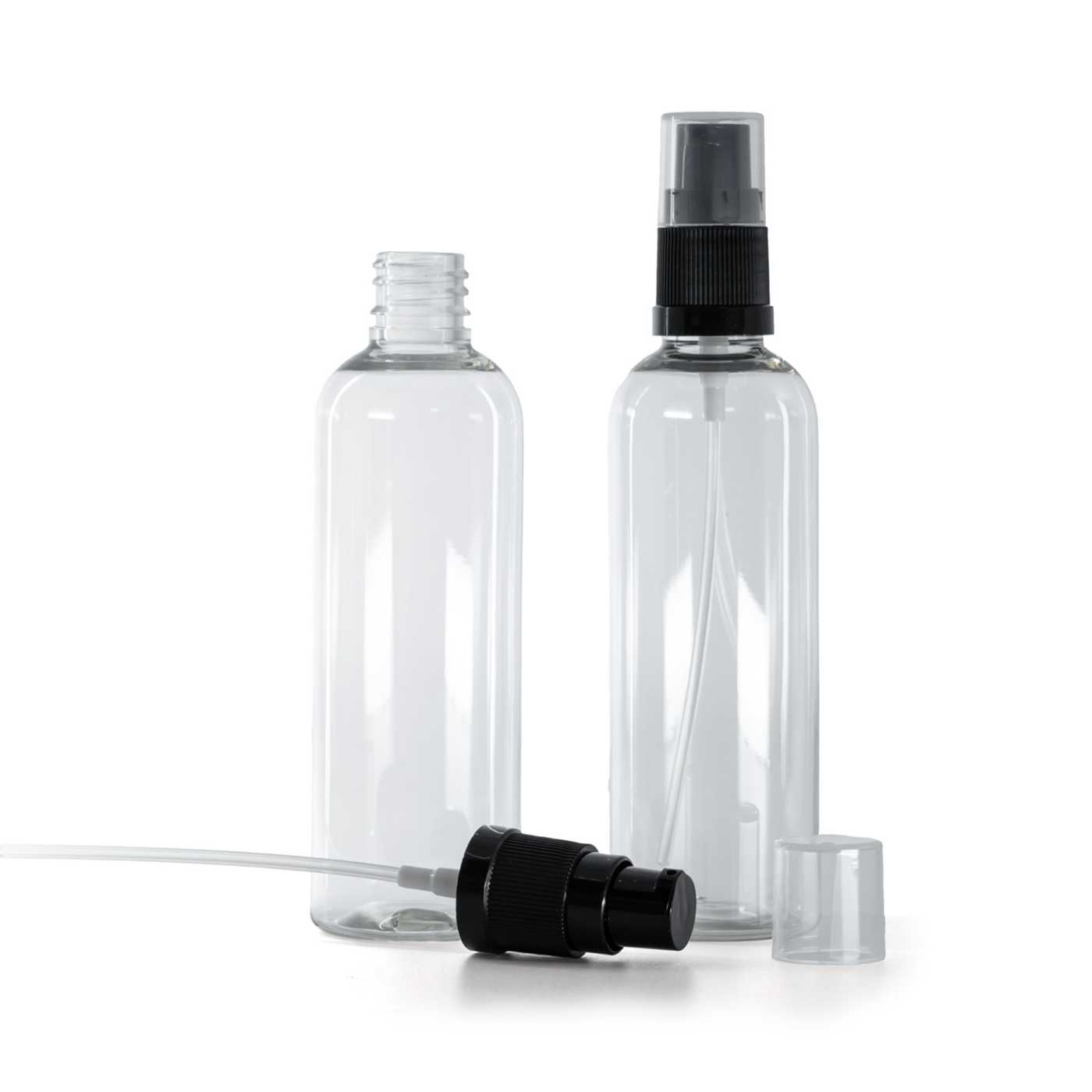 Flacon en plastique transparent, pompe lotion, 100 ml