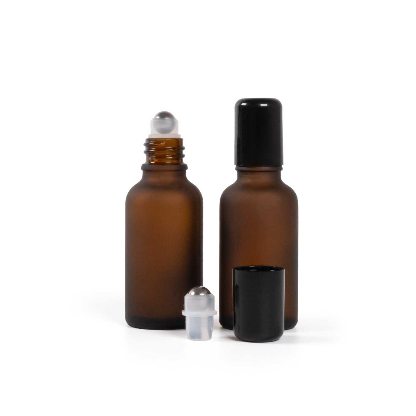 Matná roll-on lahvička z jantarového skla, 30 ml