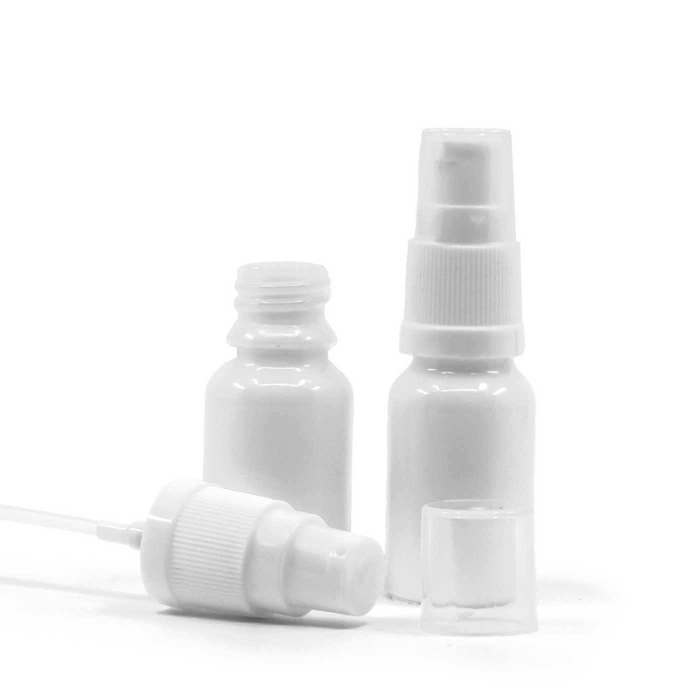 Flacon en verre blanc avec pompe lotion, 10 ml