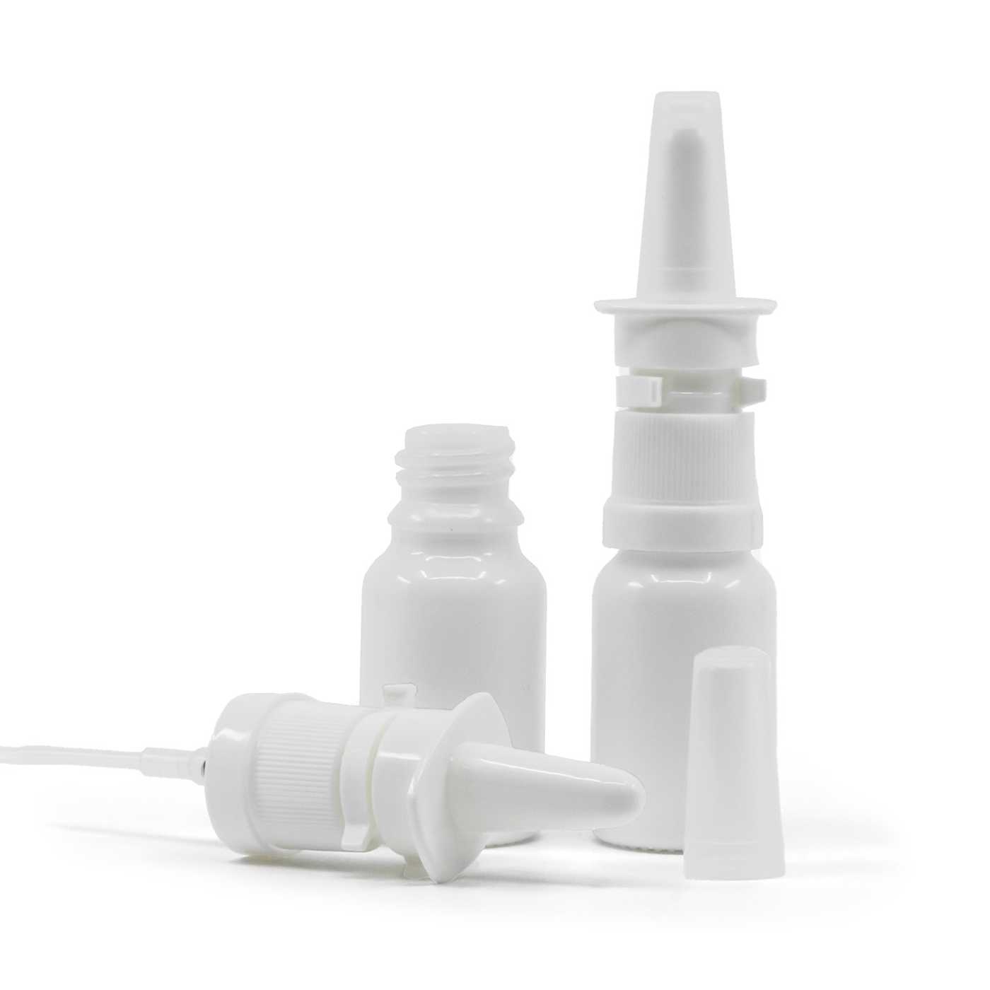Butelka szklana biała, spray do nosa, 10 ml