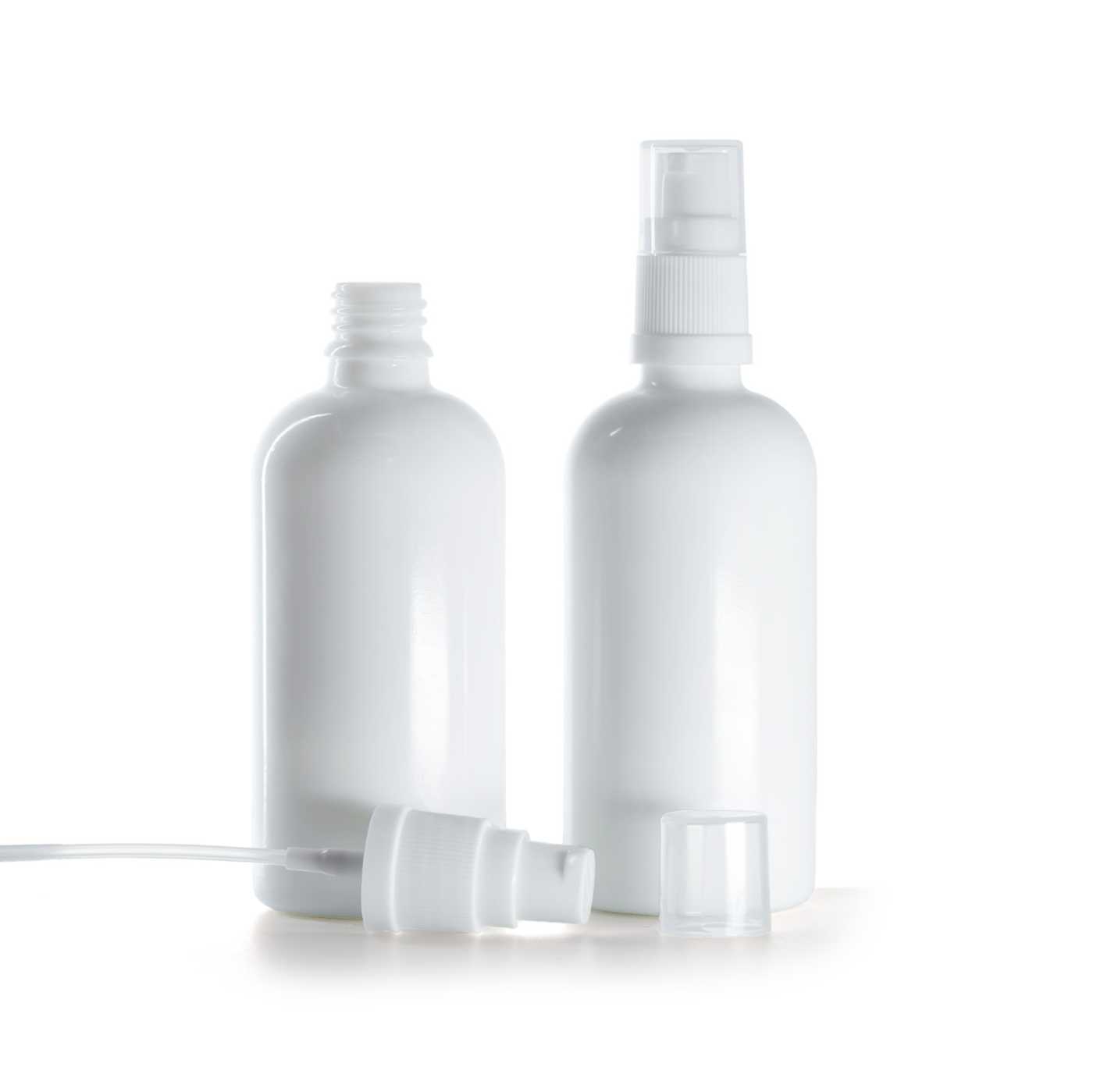 Flacon en verre blanc avec pompe lotion, 100 ml