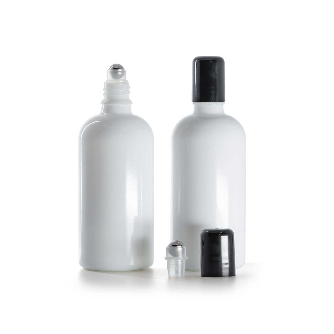 White Glass Bottle, Roll-on, 100 ml