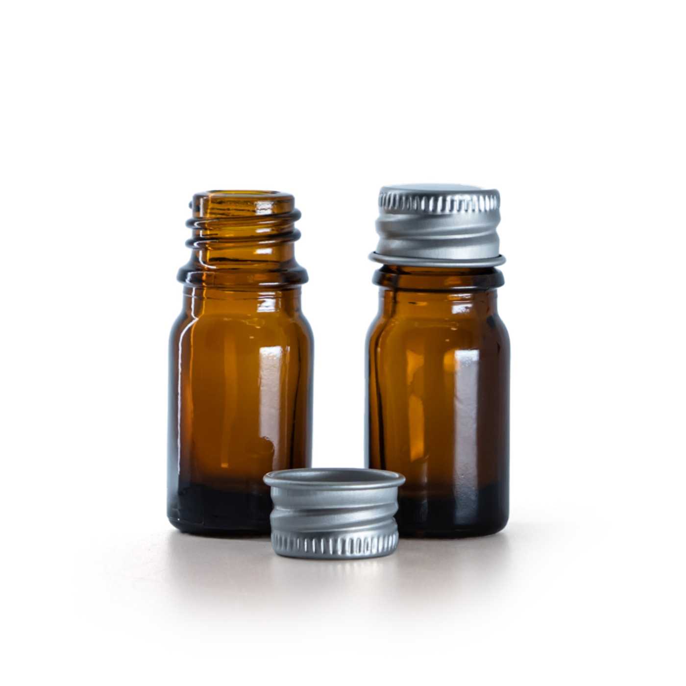 Butelka szklana apteczna, nakrętka aluminiowa, 5 ml