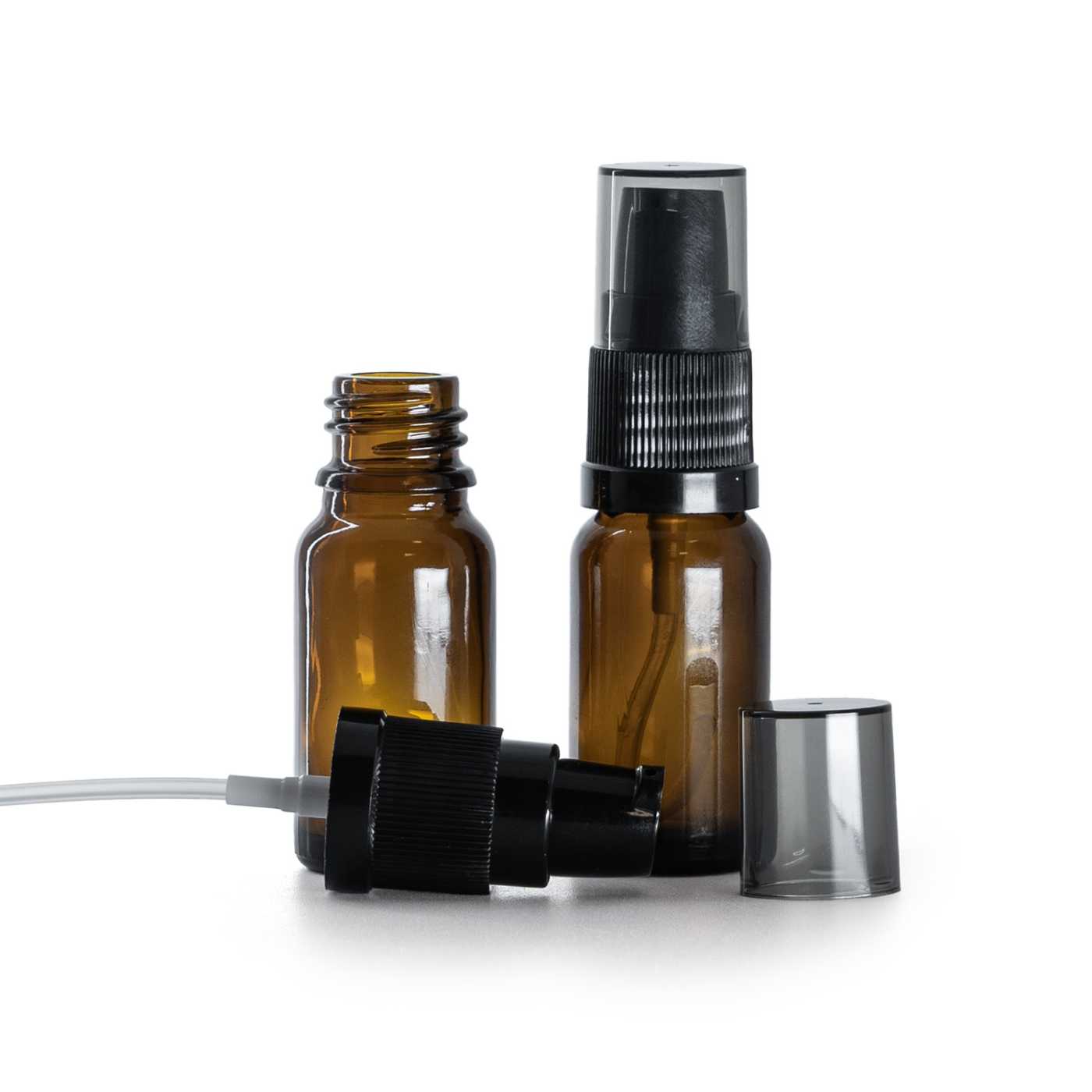 Sklenená fľaška, liekovka, dávkovač krémov s dymovým krytom, 10 ml