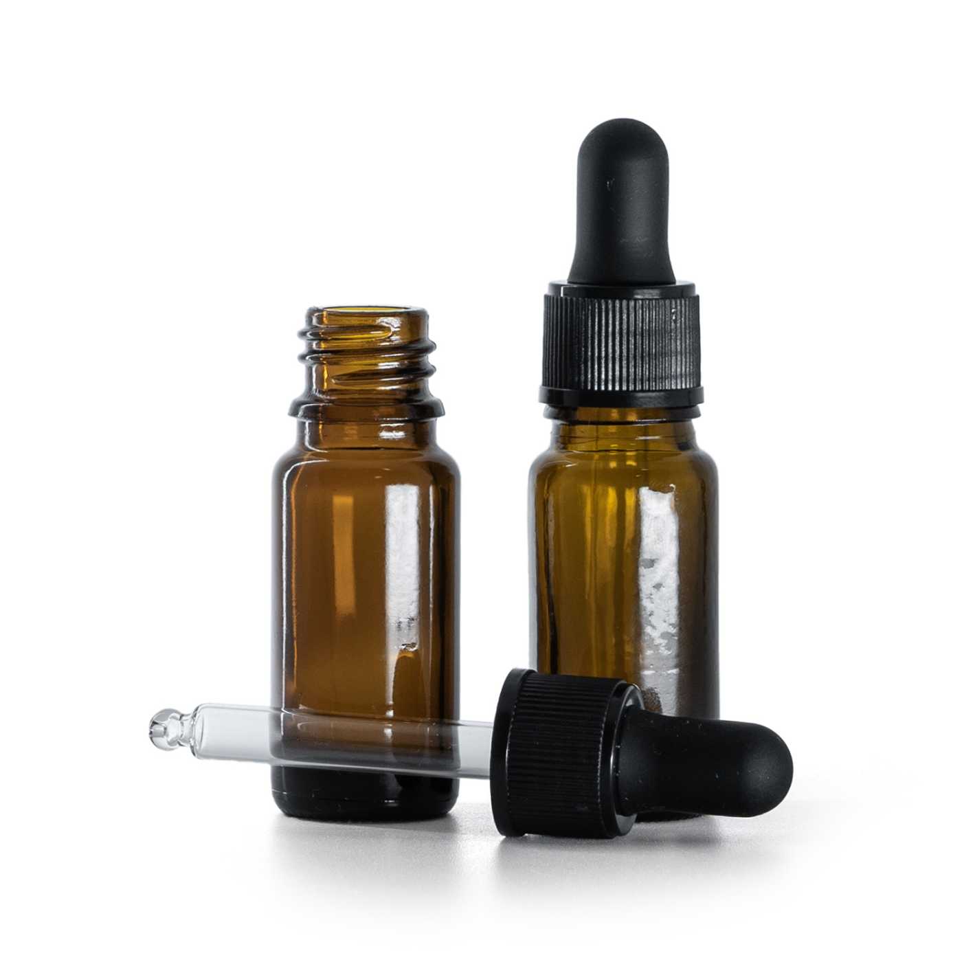Sklenená liekovka typ B, vysoká, kvapátko čierne, 10 ml