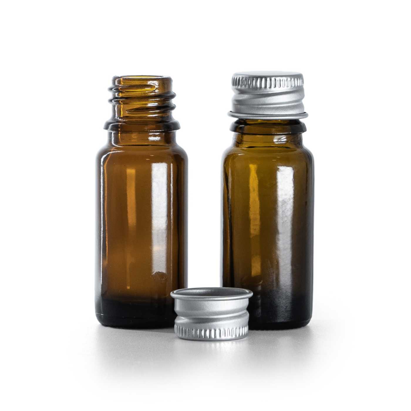 Sklenená liekovka typ B, vysoká, hliníkový vrchnák, 10 ml
