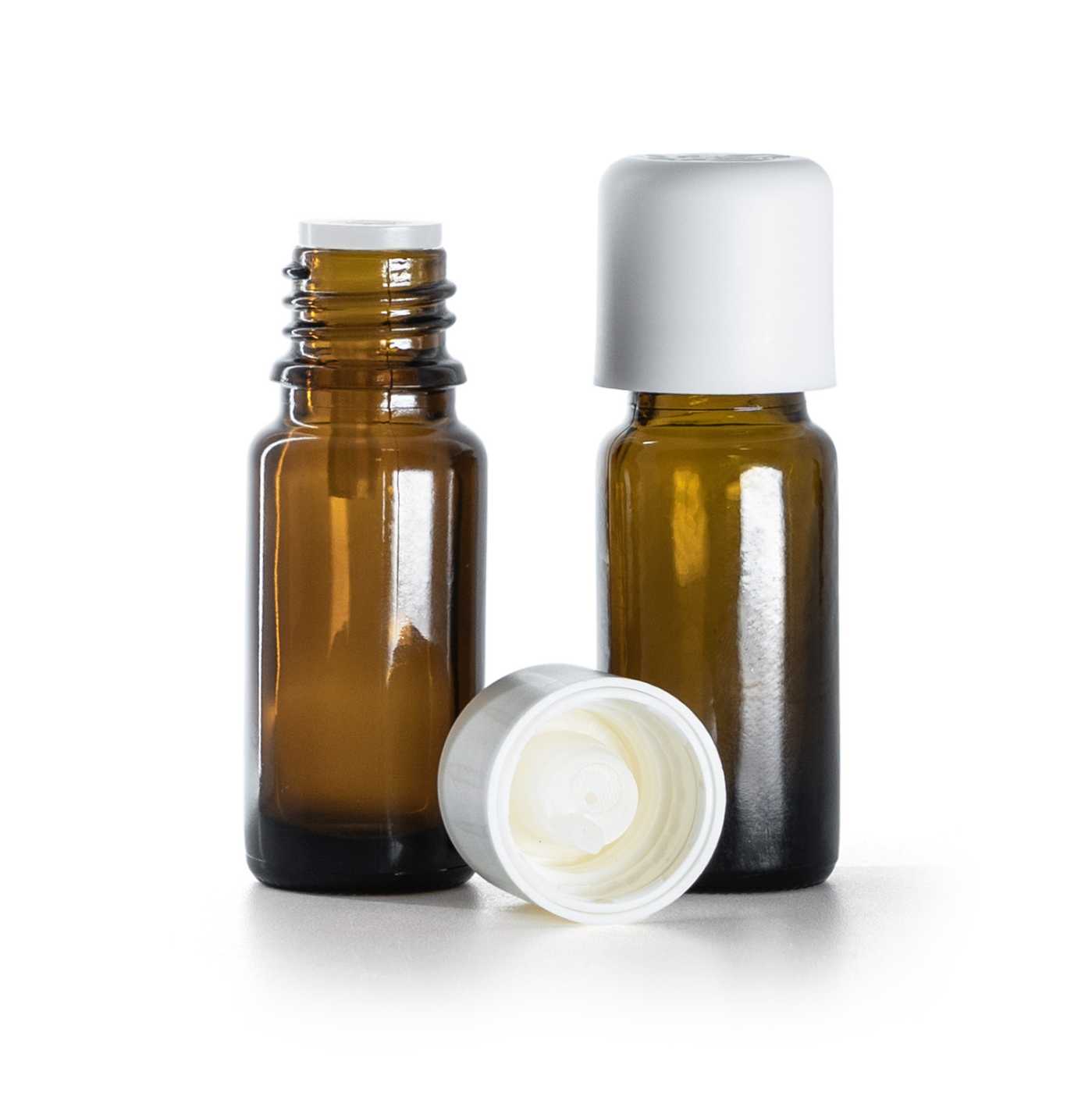 Sklenená liekovka typ B, vysoká, biely vrchnák s poistkou, 10 ml