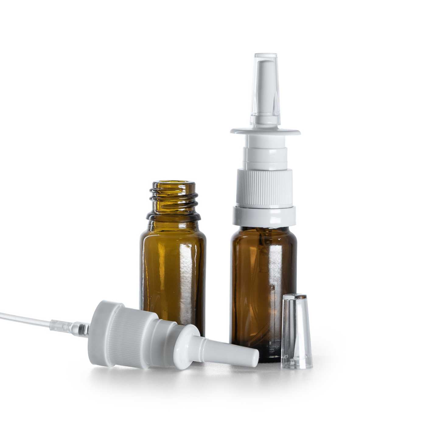 Sklenená liekovka typ B, vysoká, sprej do nosa, 10 ml