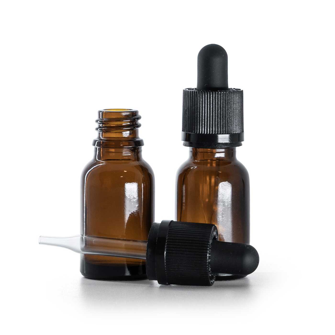 Hnědá skleněná lahvička s pipetou, 15 ml