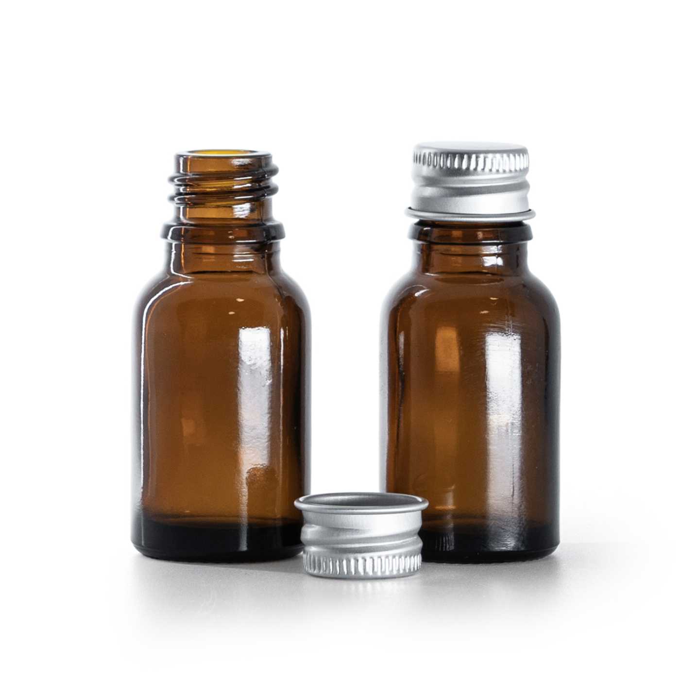 Butelka szklana apteczna, nakrętka aluminiowa, 15 ml