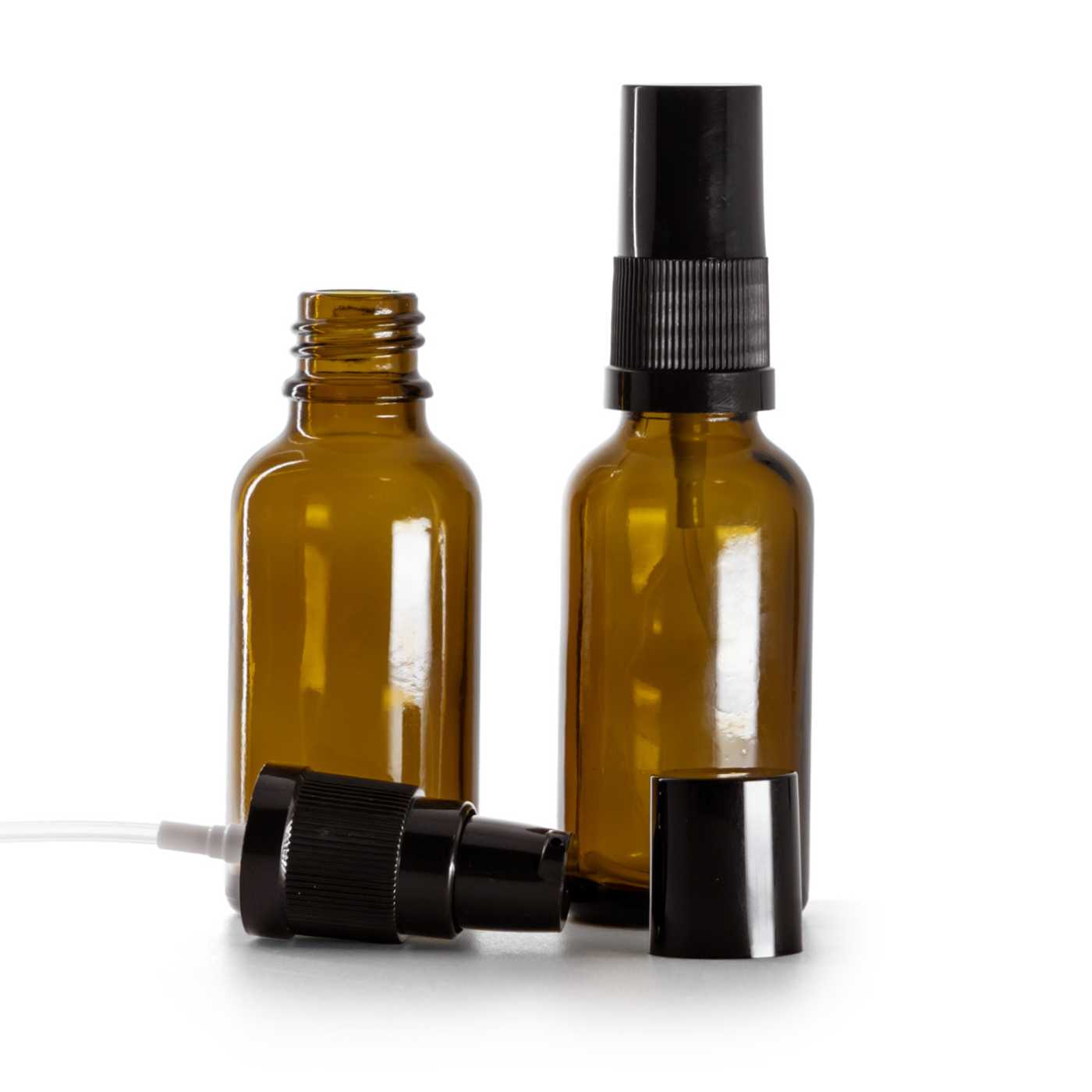 Sklenená fľaška, liekovka, dávkovač krémov s čiernym vrchom, 30 ml