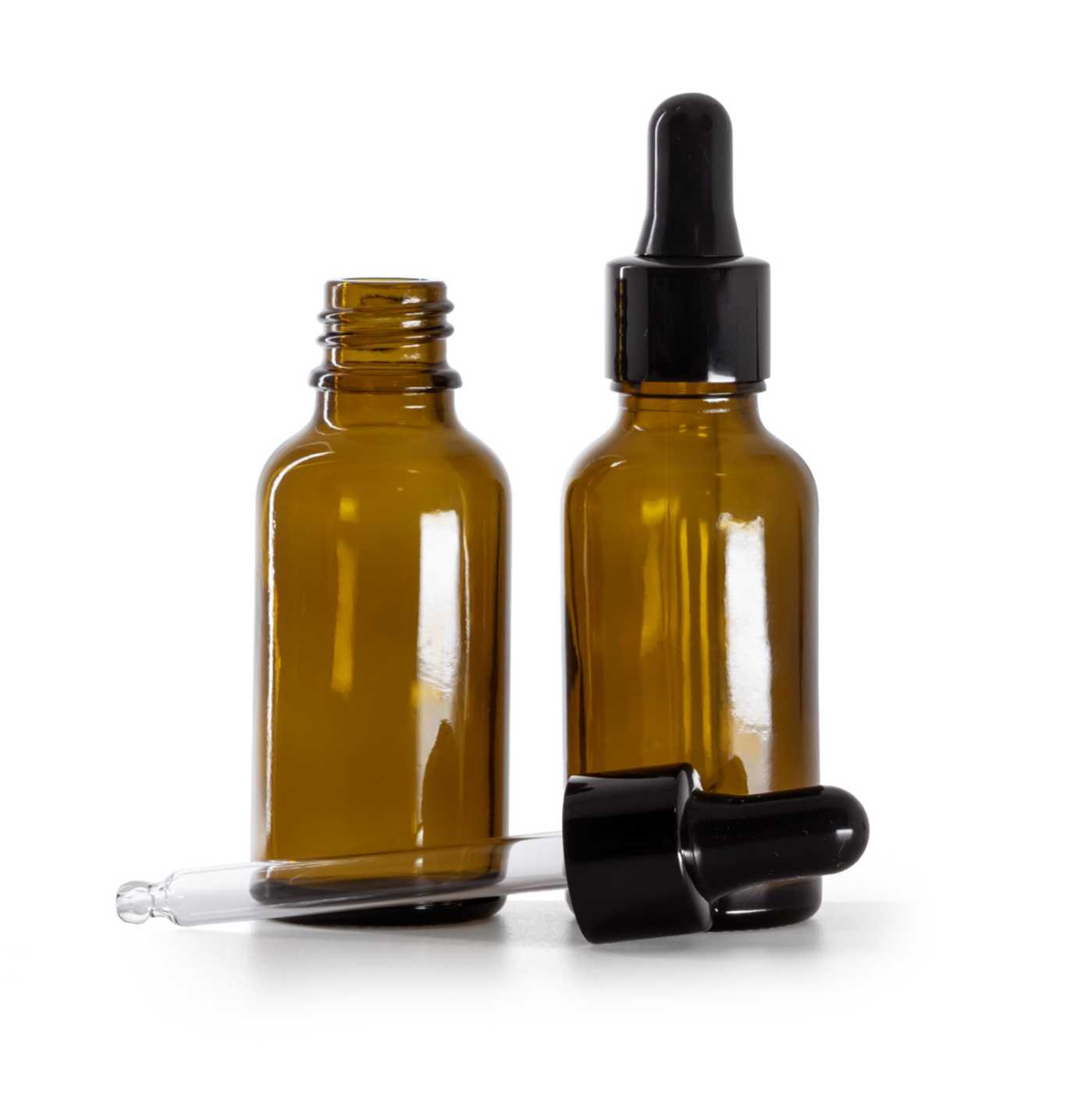 Sklenená fľaška, liekovka, čierne lesklé kvapátko, 30 ml