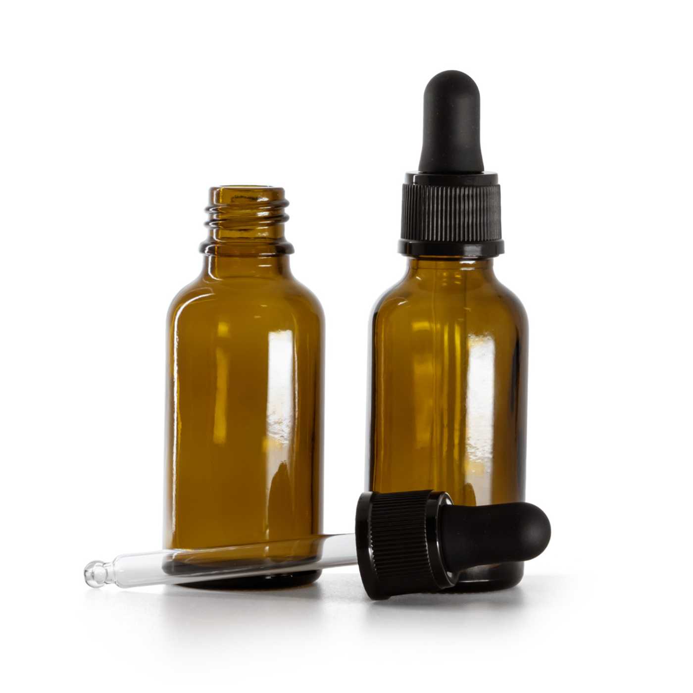 Butelka szklana apteczna, matowy czarny kroplomierz, 30 ml