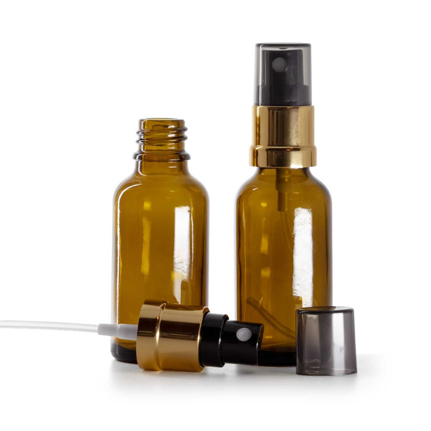 Butelka apteczna, czarno-złoty atomizer, dymna nakładka, 30 ml