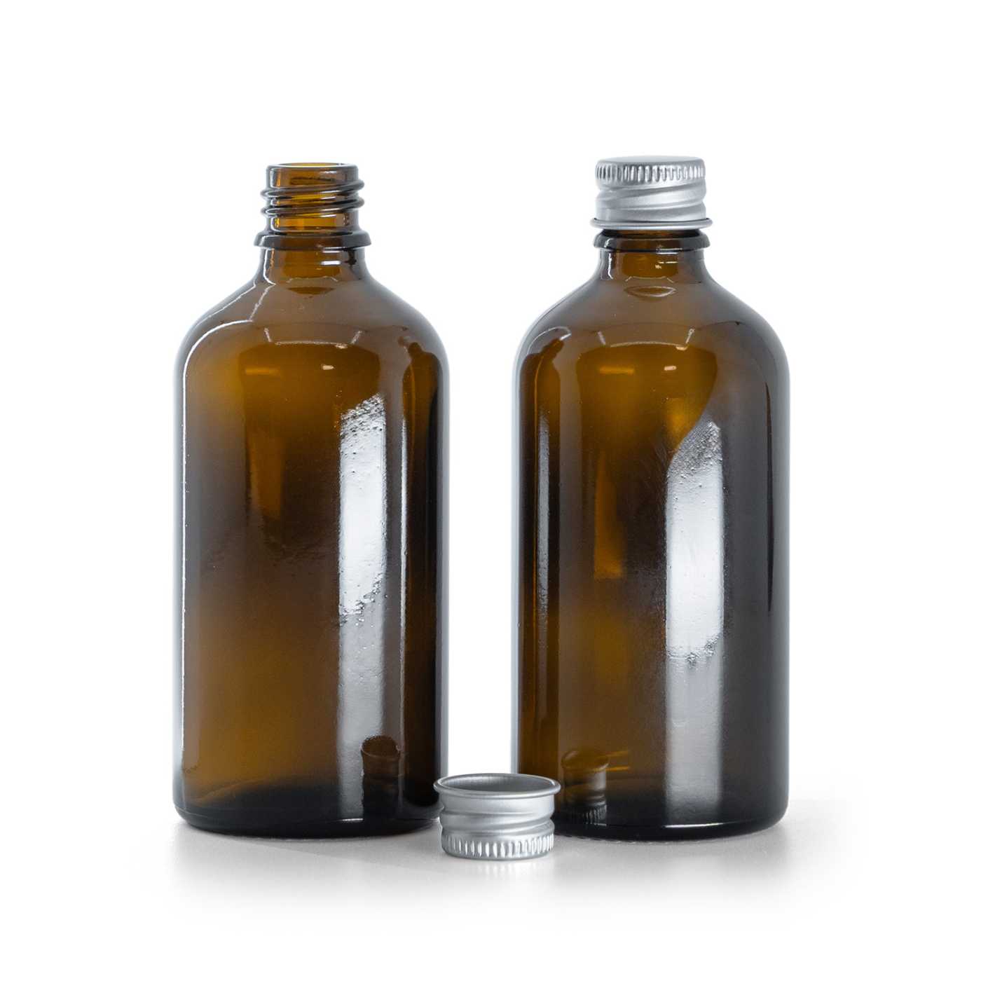 Butelka szklana apteczna, nakrętka aluminiowa, 100 ml