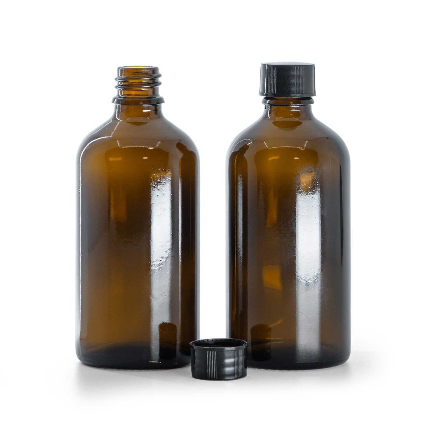 Butelka apteczna, czarna nakrętka, 100 ml