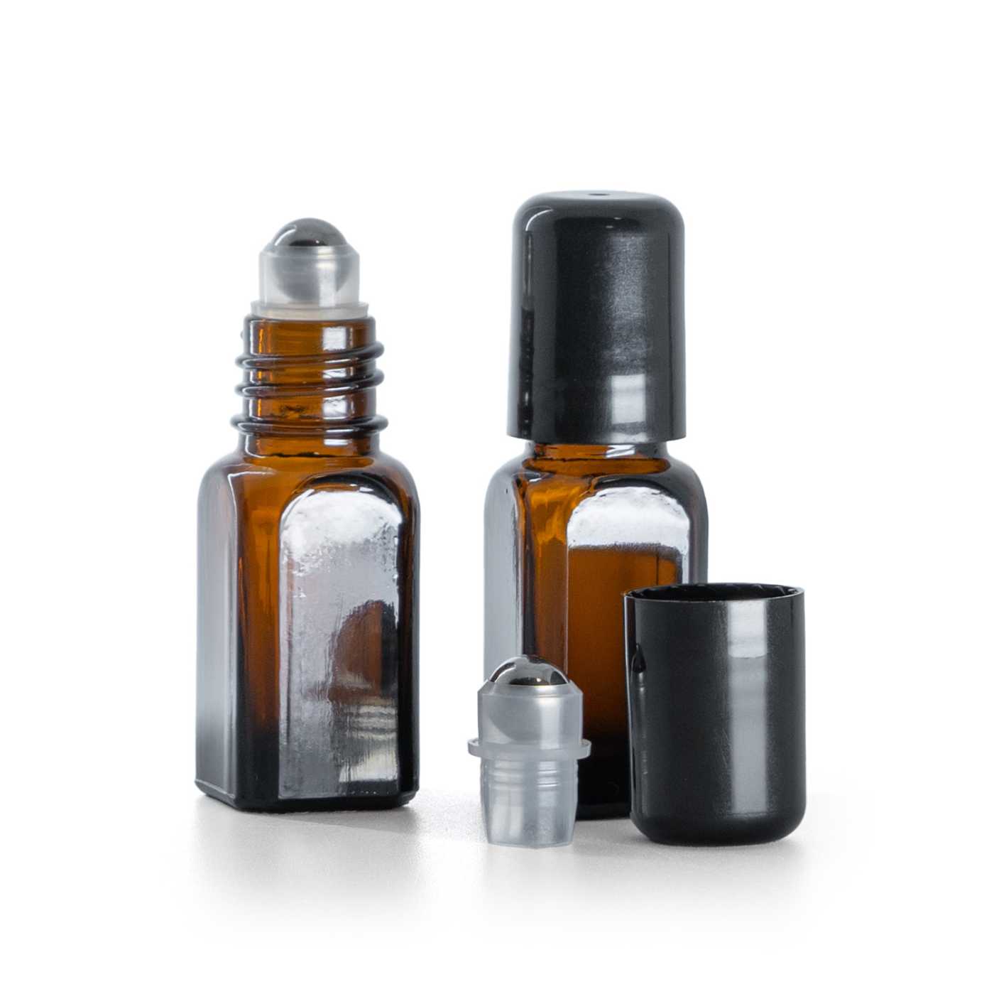 Sklenená fľaška, hranatá, roll-on, 10 ml