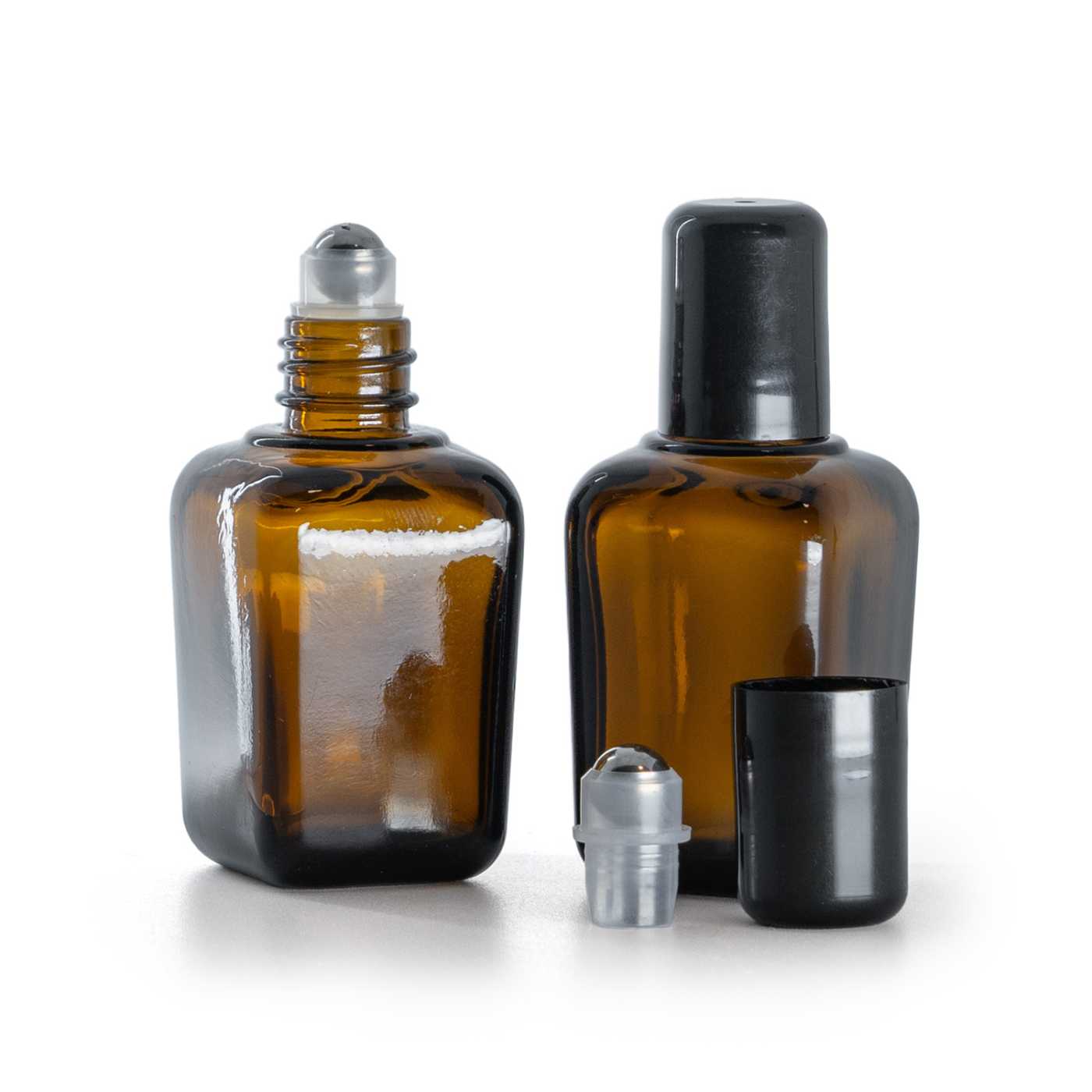Hranatá skleněná lahvička s roll-onem, 30 ml