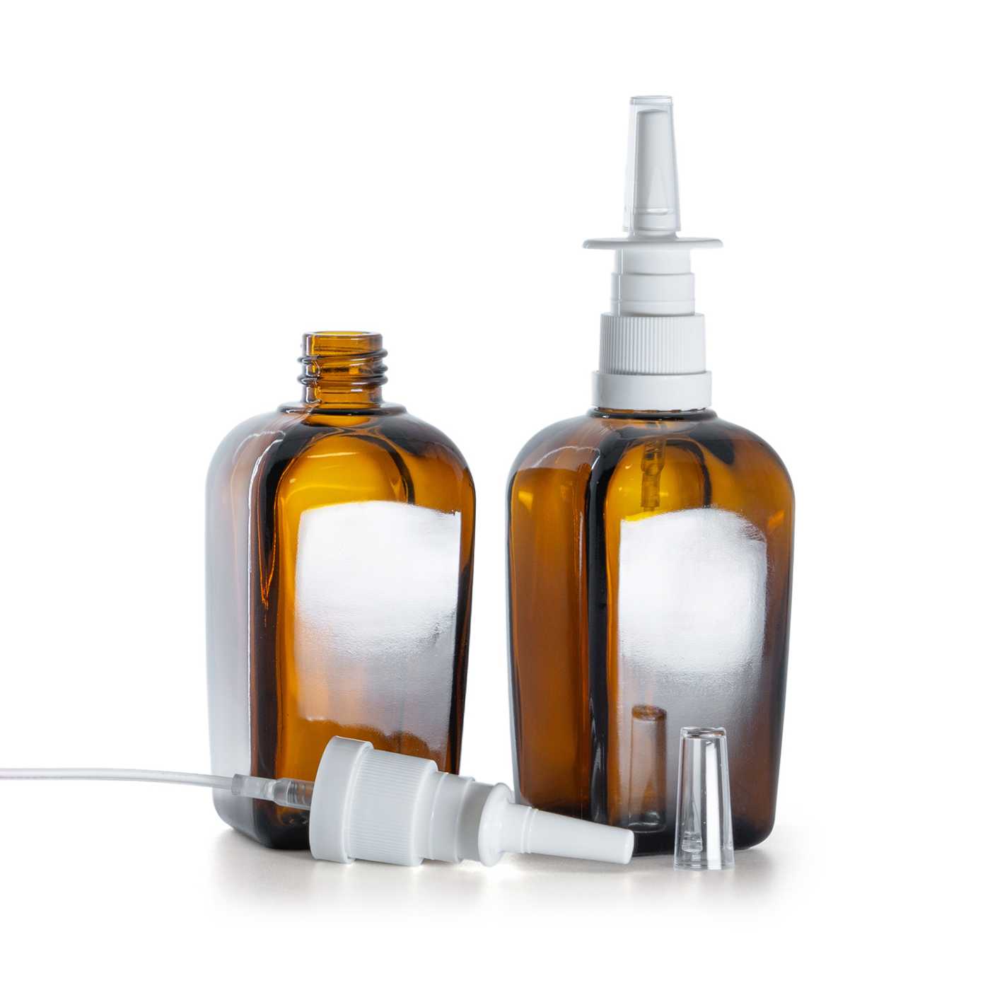 Butelka szklana, kwadratowa, spray do nosa, 90 ml