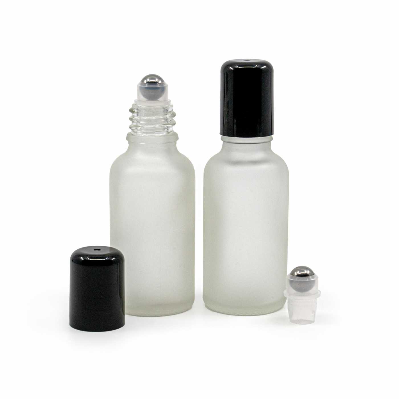 Skleněná lahvička, čirá matná, roll-on, 30 ml