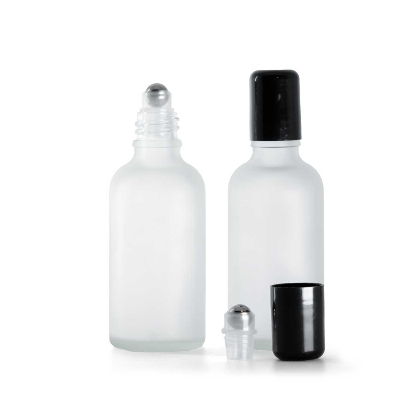 Skleněná roll-on lahvička čirá matná 50 ml