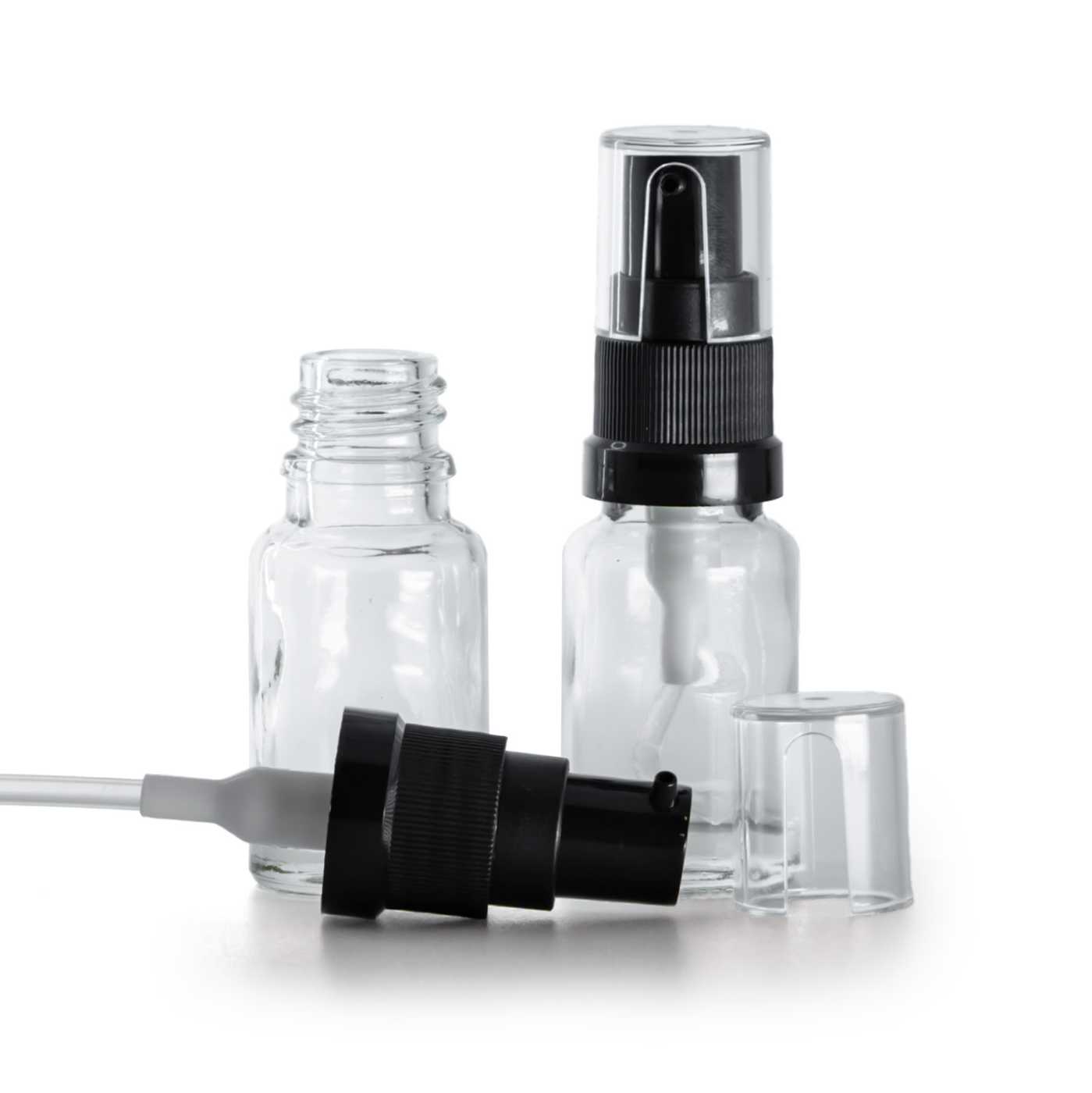 Flacon en verre transparent, pompe à huile, 10 ml