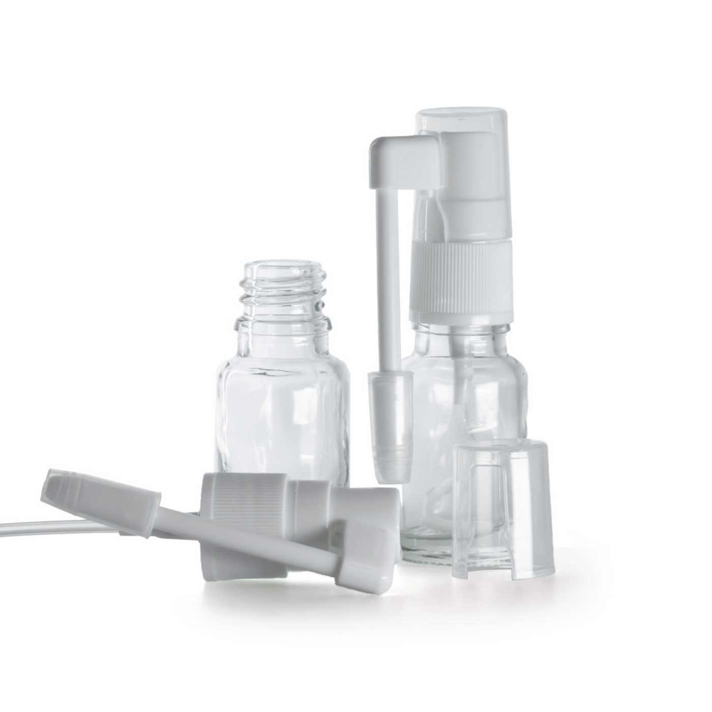 Flacon en verre transparent, spray buccal, 10 ml