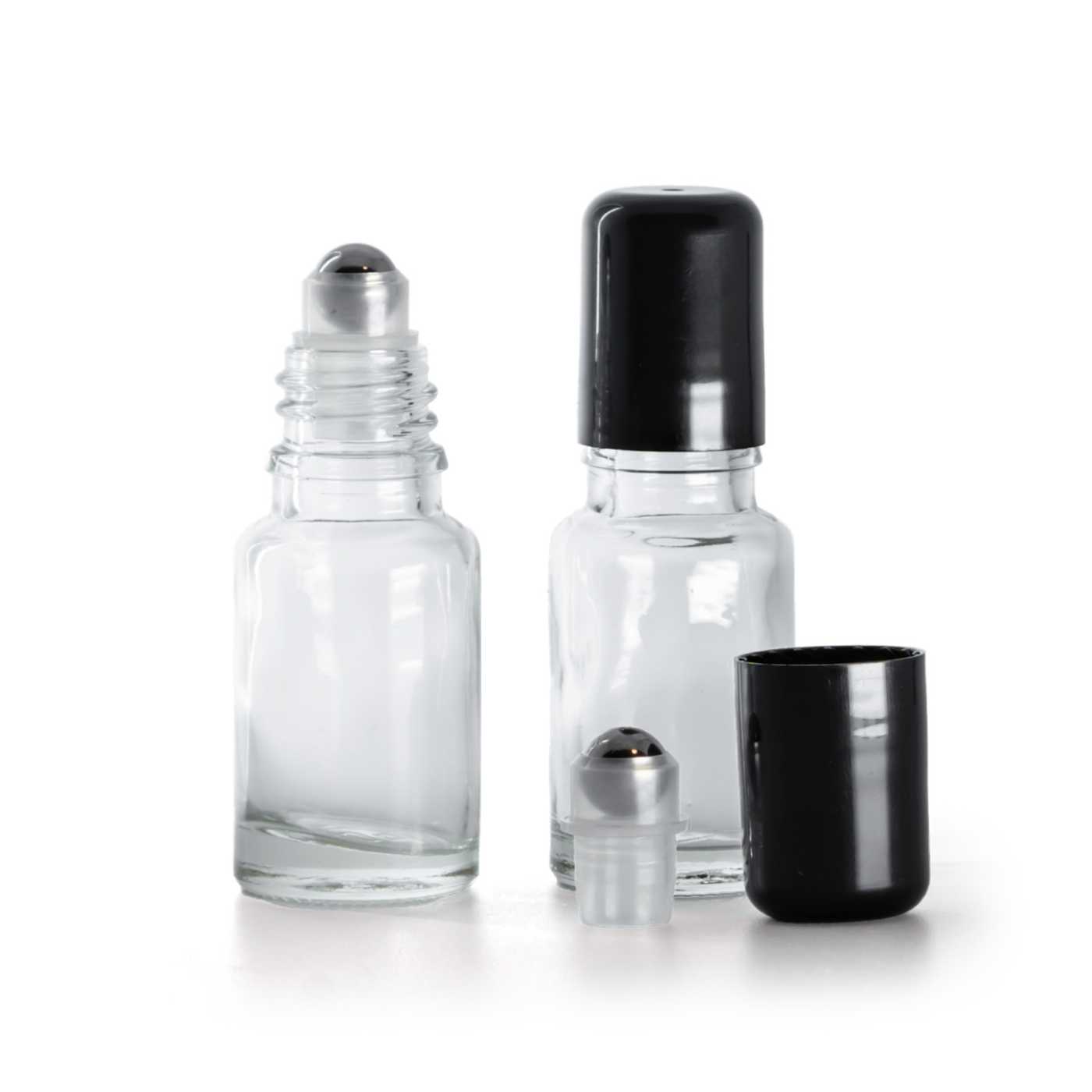 Skleněná průhledná roll-on lahvička, 10 ml