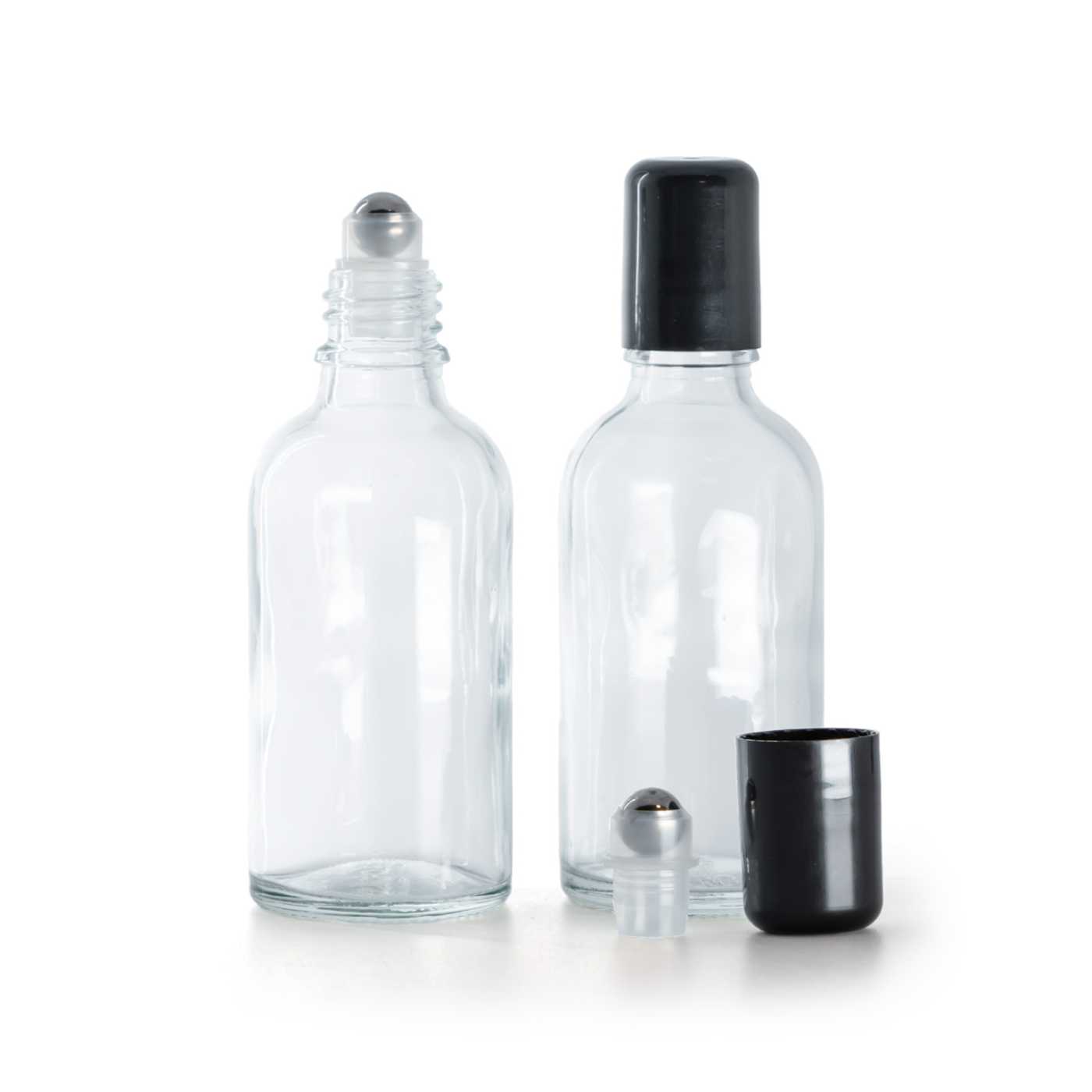 Klare Glasflasche mit Roll-on, 50 ml