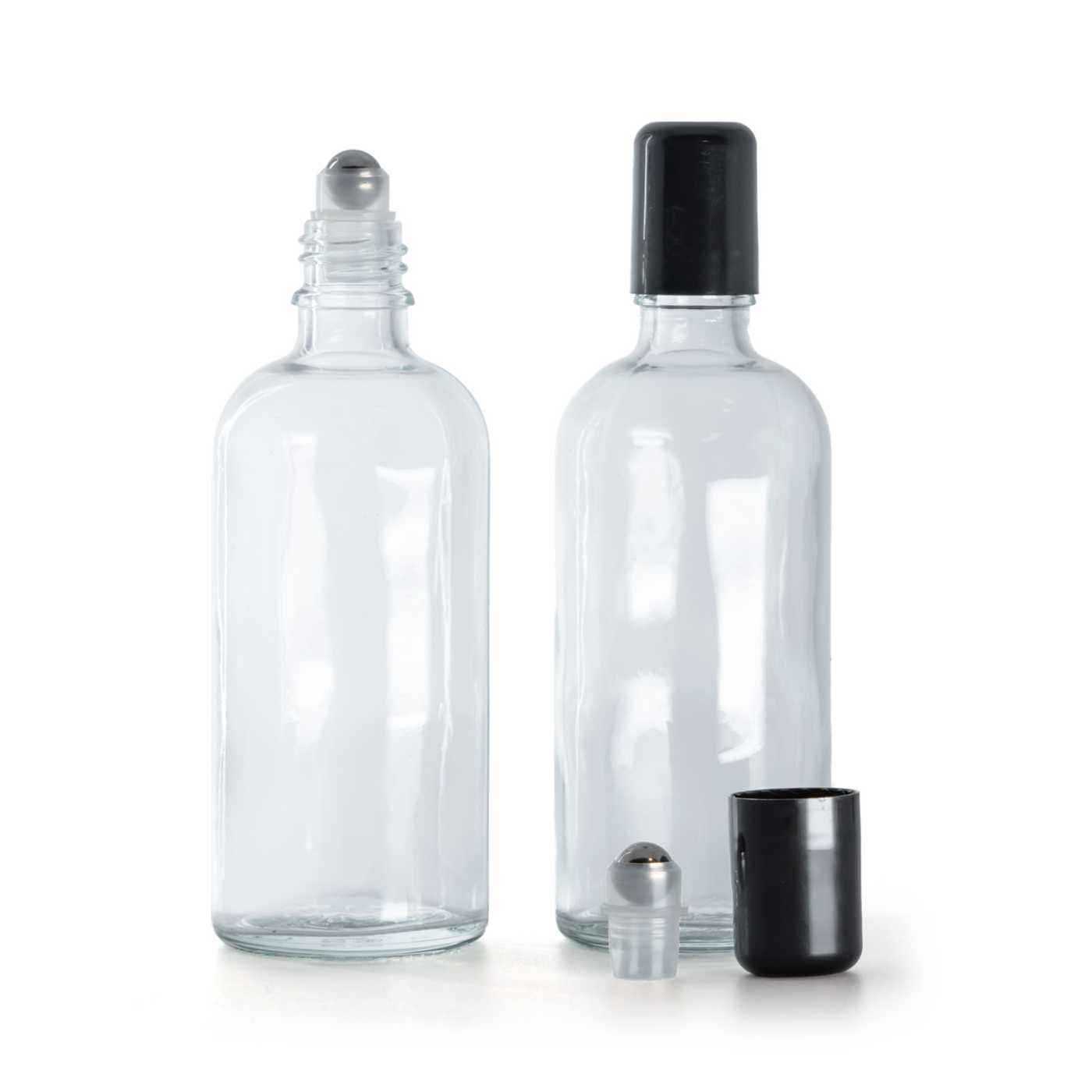 Skleněná lahvička průhledná roll-on 100 ml
