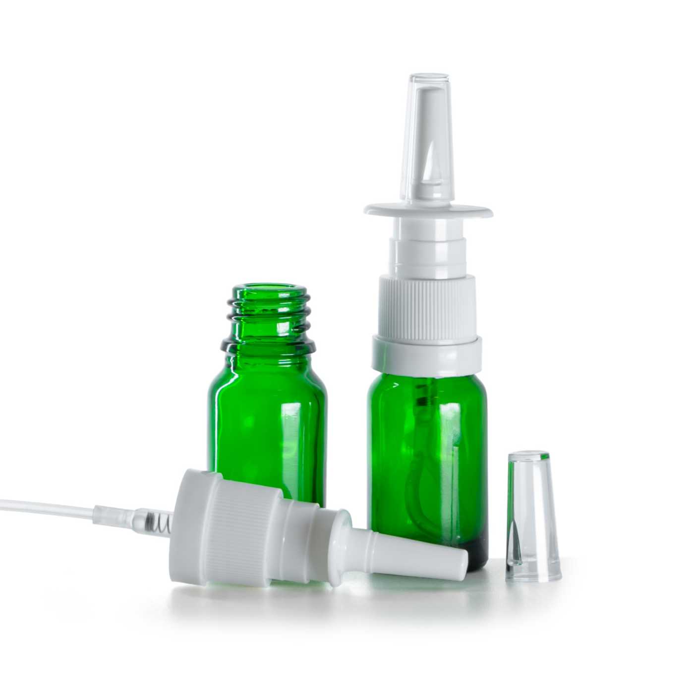Butelka szklana, zielona, spray do nosa, 10 ml