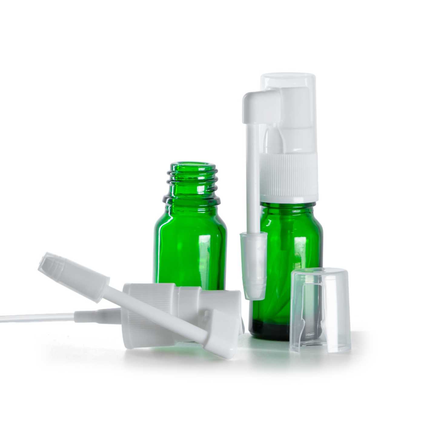 Butelka szklana, zielona, spray do gardła, 10 ml