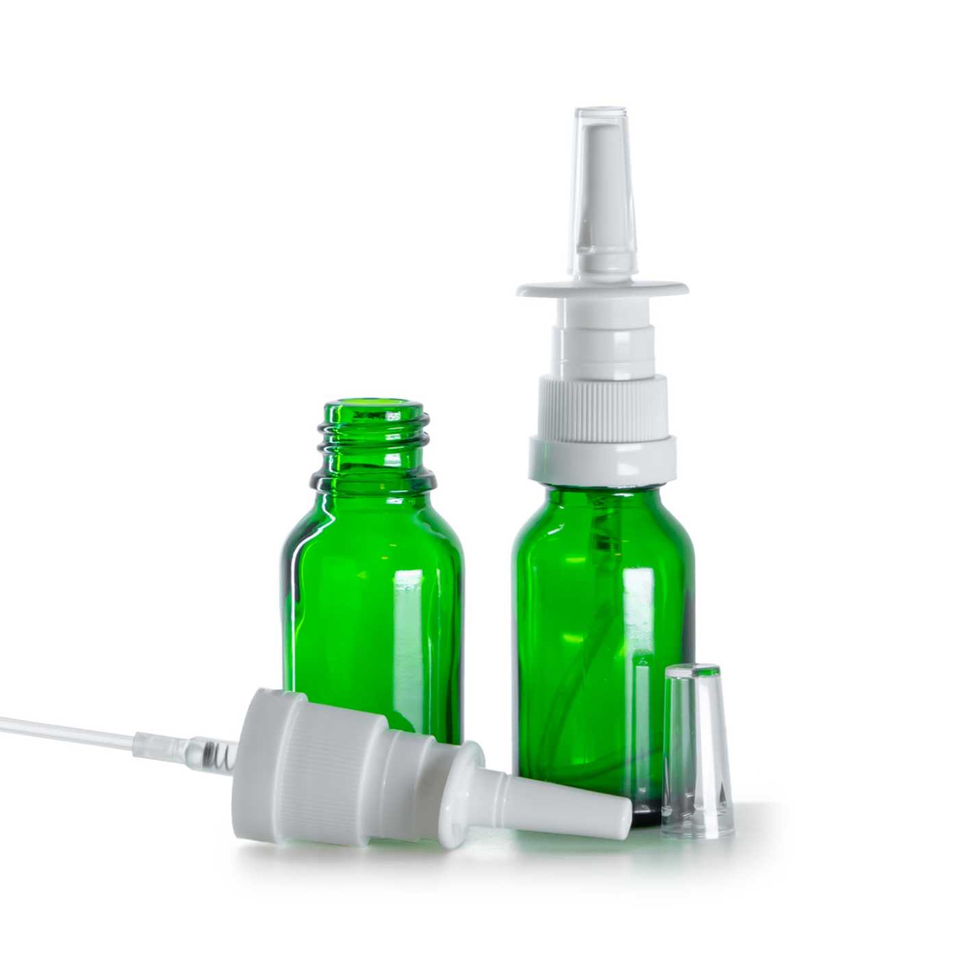 Butelka szklana, zielona, spray do nosa, 15 ml