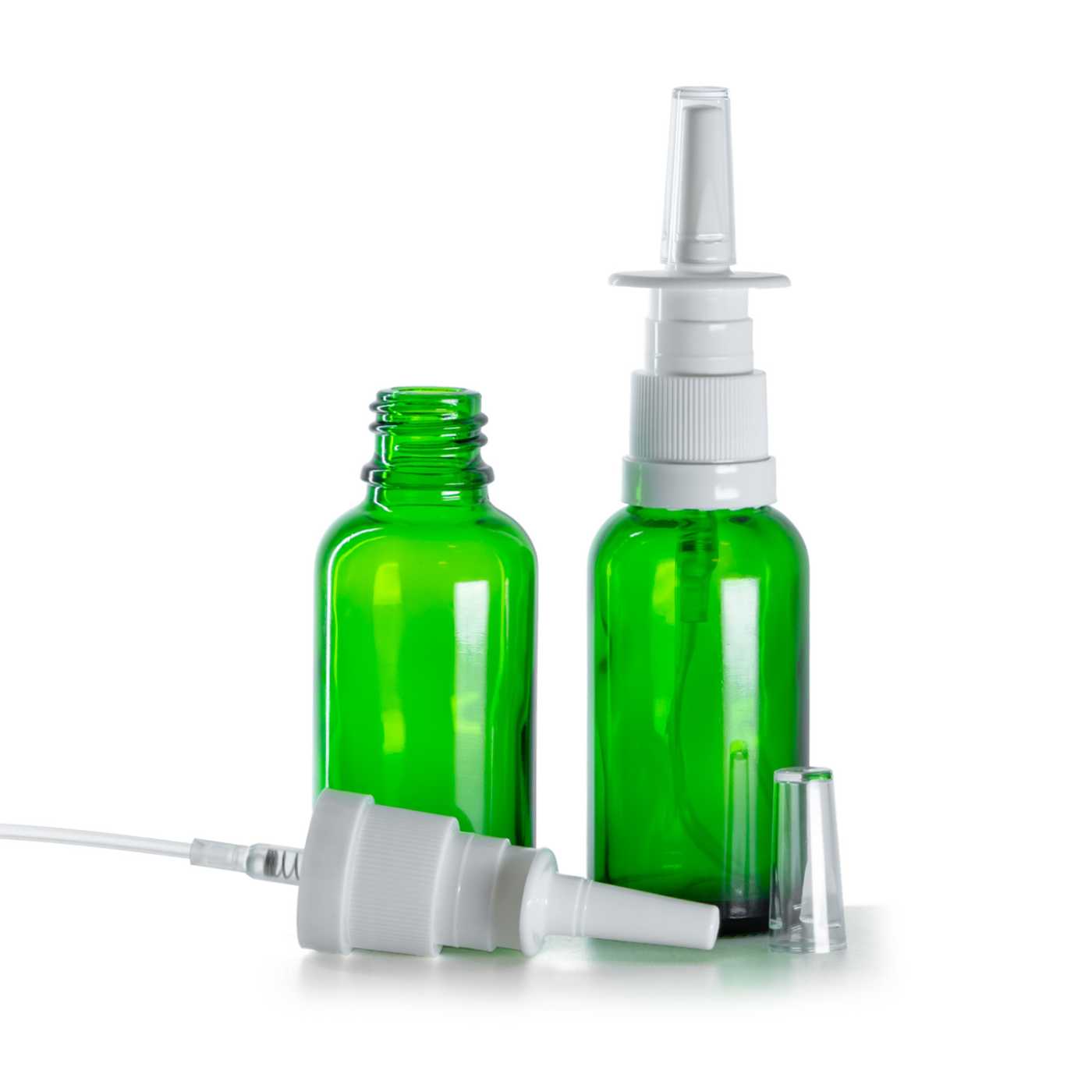 Butelka szklana, zielona, spray do nosa, 30 ml