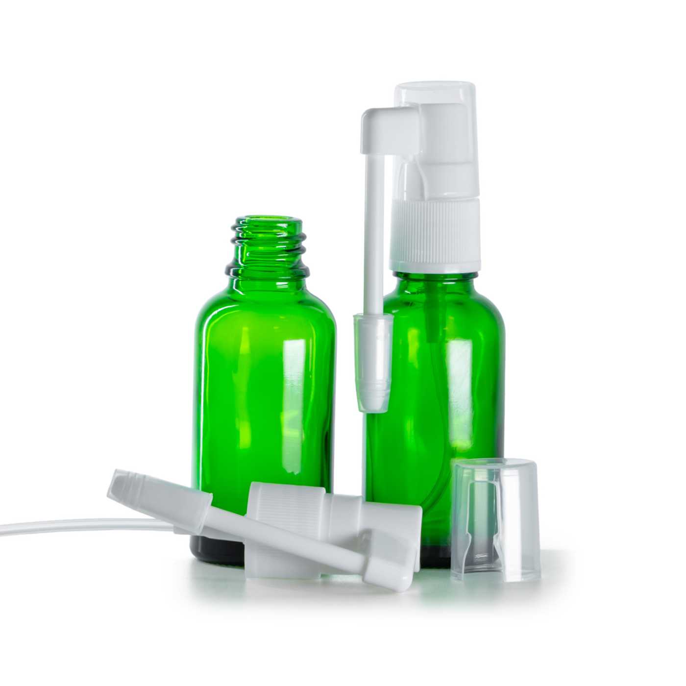 Butelka szklana, zielona, spray do gardła, 30 ml