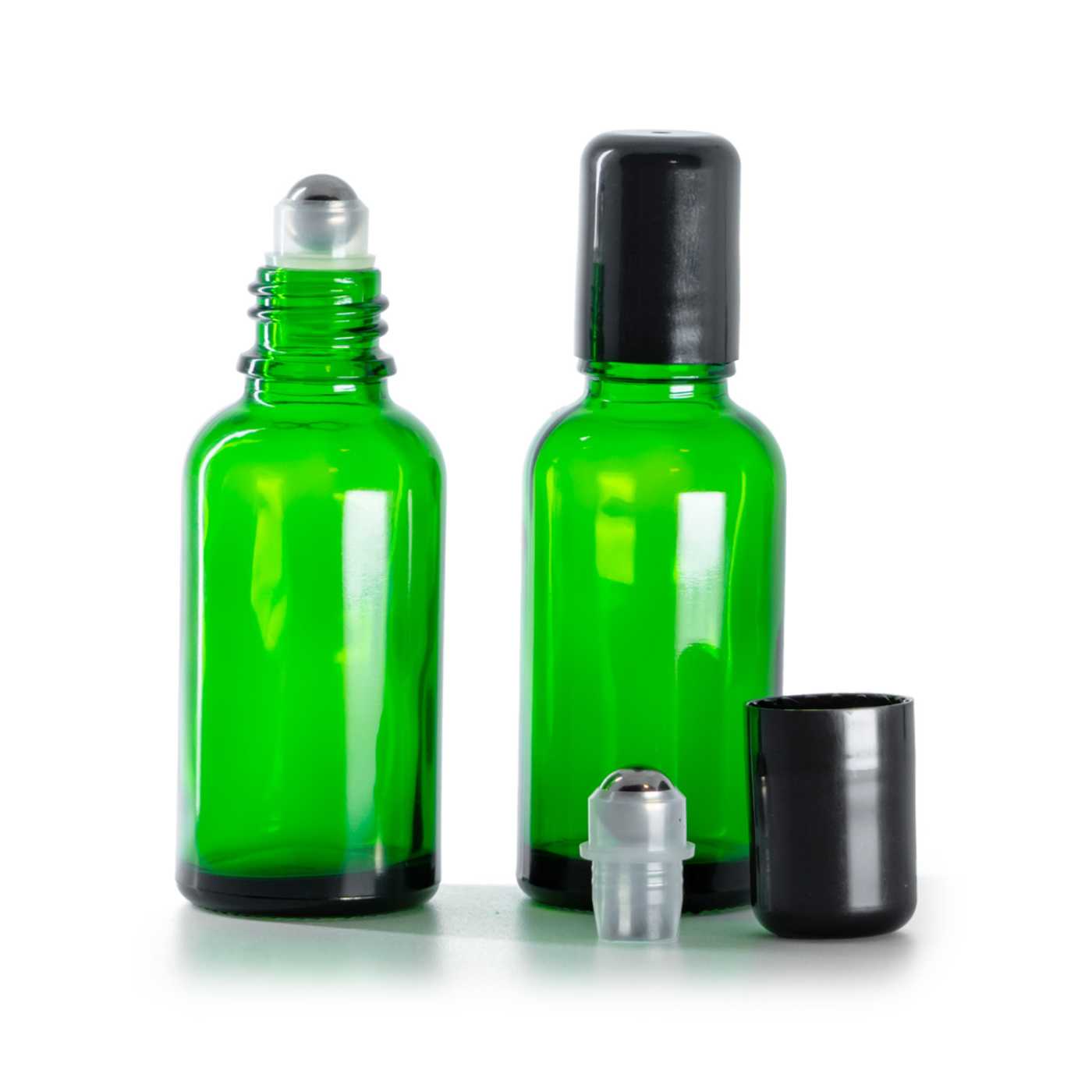 Zelená skleněná lahvička roll-on 30 ml
