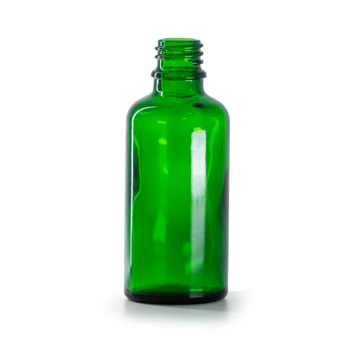 Botella de vidrio, verde, 50 ml, 88 uds