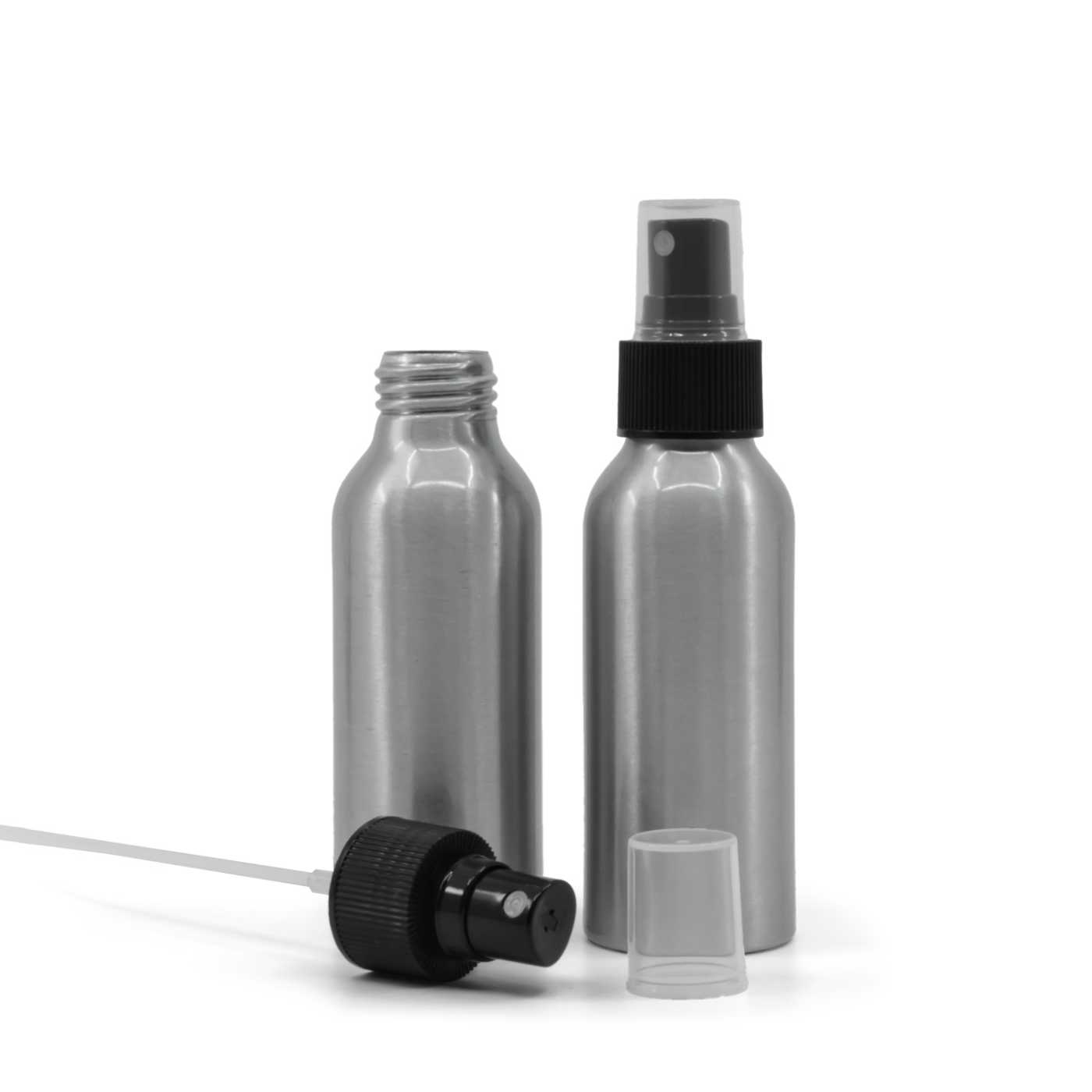 Butelka aluminiowa, czarny atomizer, 100 ml