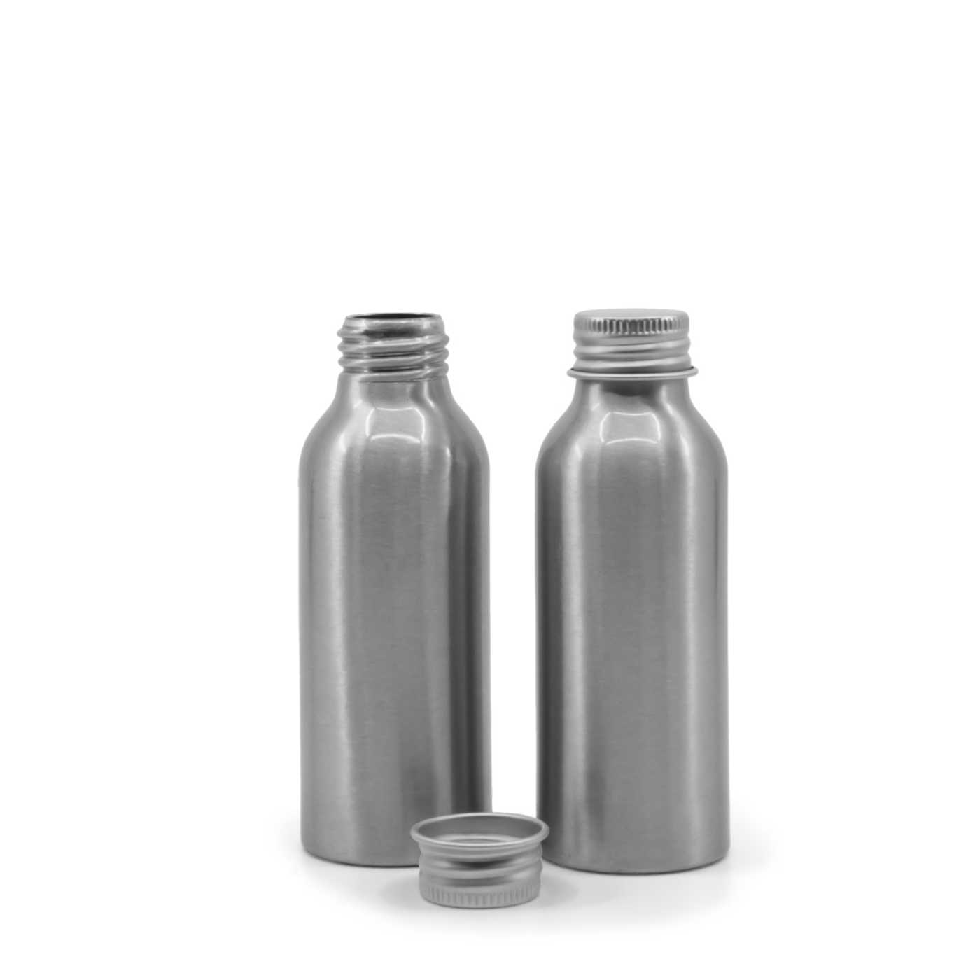Butelka aluminiowa z aluminiową nakrętką, 100 ml