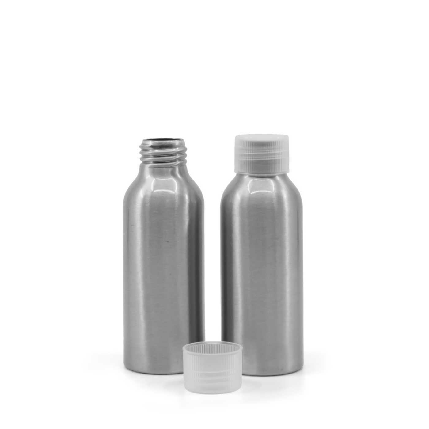Butelka aluminiowa z przezroczystą nakrętką, 100 ml