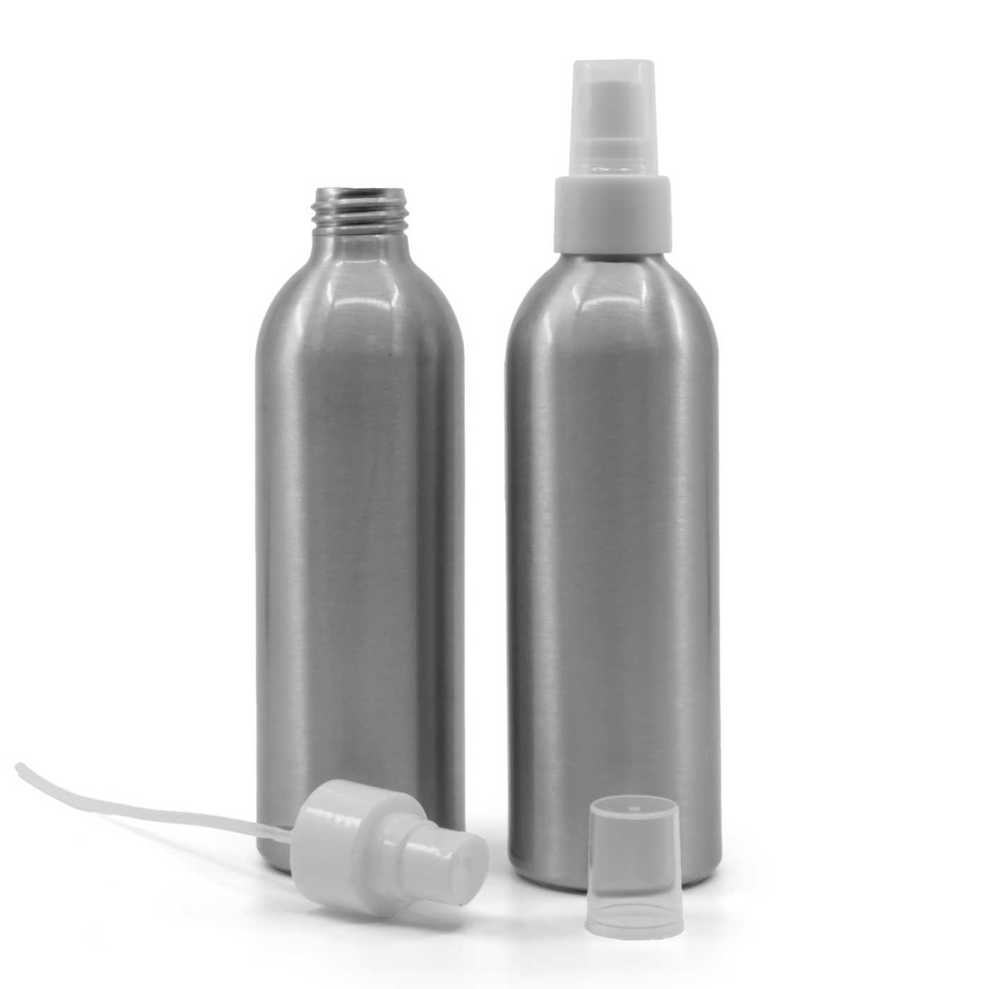 Butelka aluminiowa, biały atomizer, 225 ml