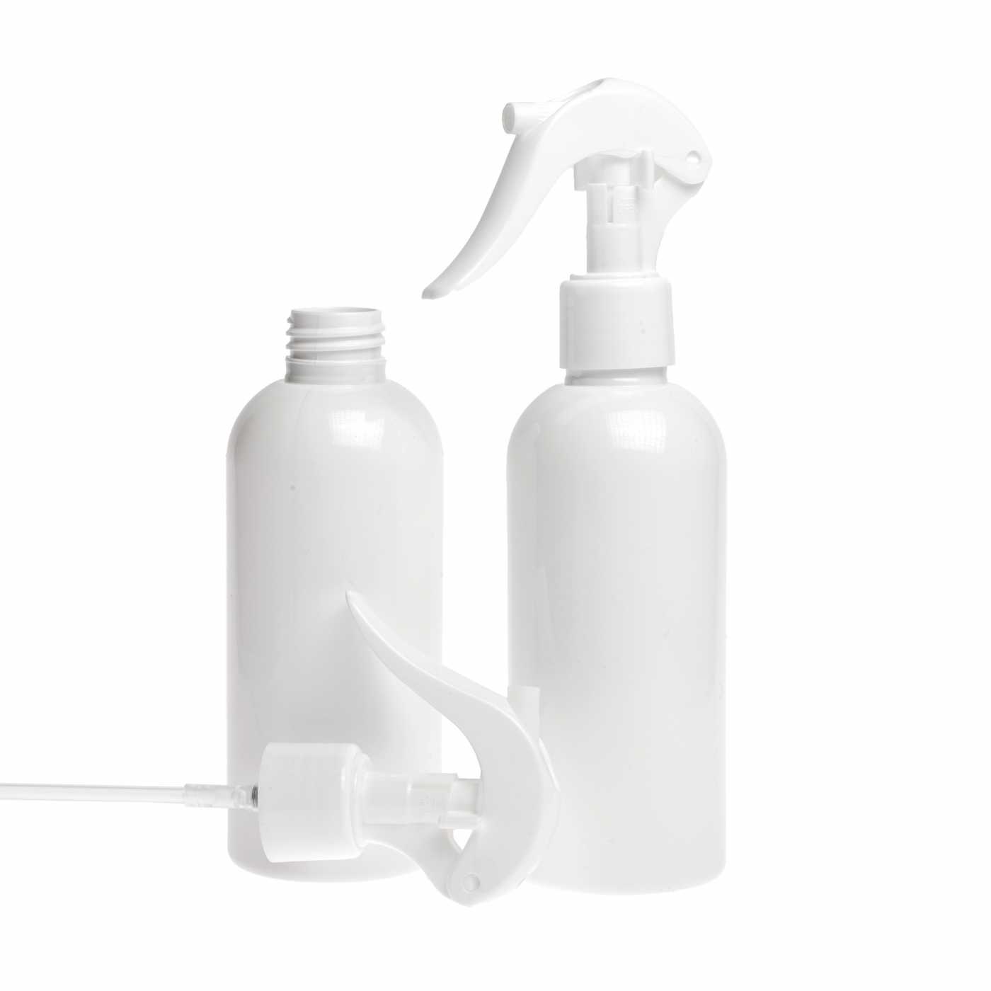 Plastová fľaša biela, biely pákový rozprašovač, 100 ml
